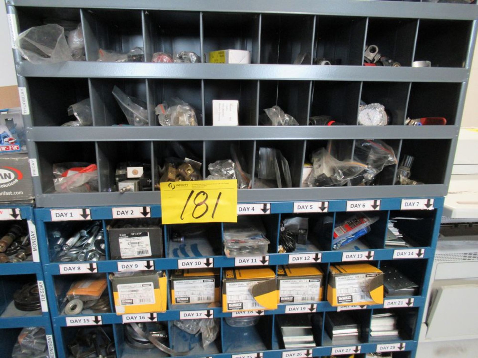 LOT ASST. BLUE PARTS BINS, W/ CONTENTS, BOLTS, NUTS, FASTENERS, ETC. - Image 3 of 3