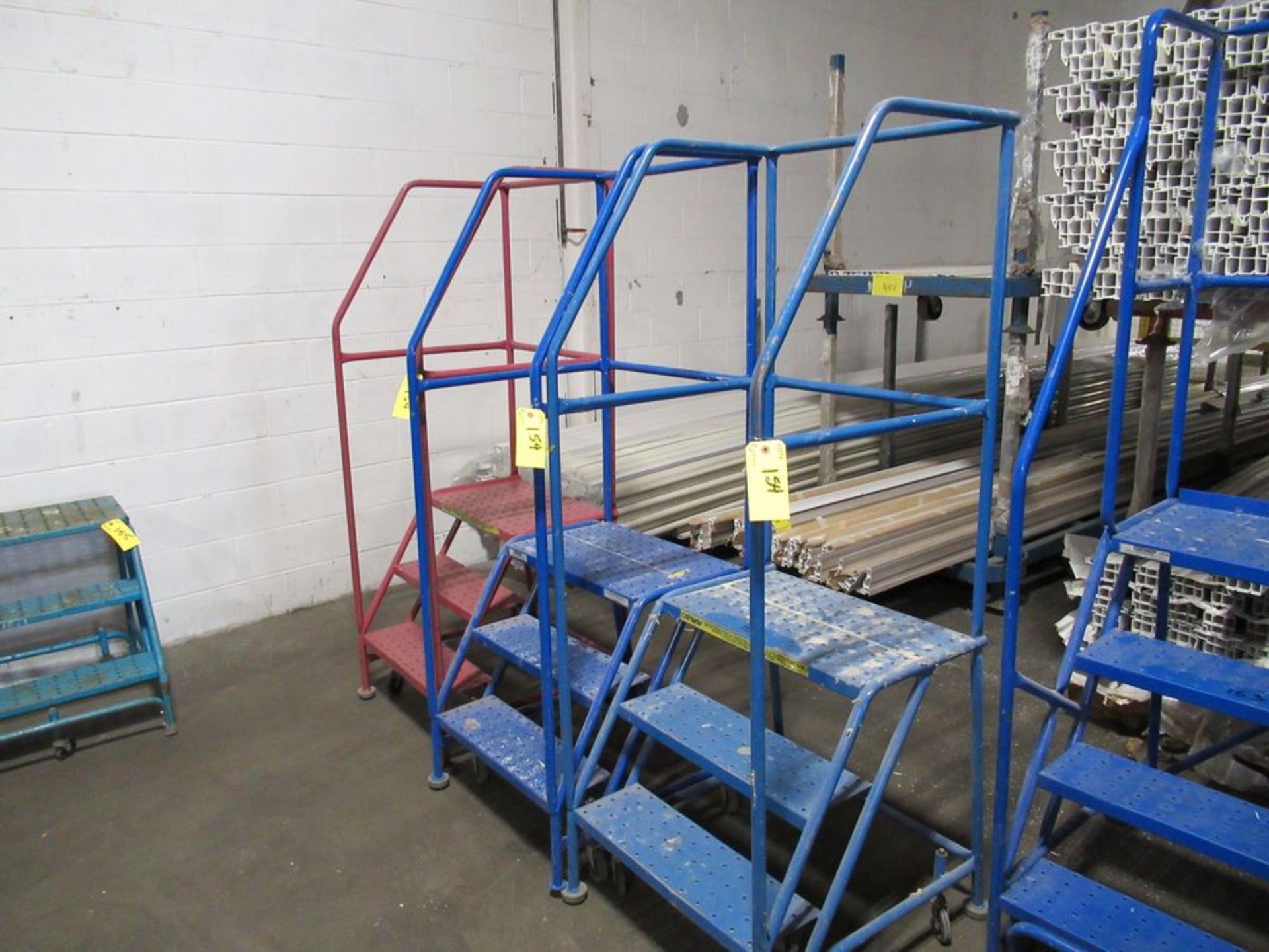 LOT (3) CANWAYS 3-STEP WAREHOUSE LADDERS