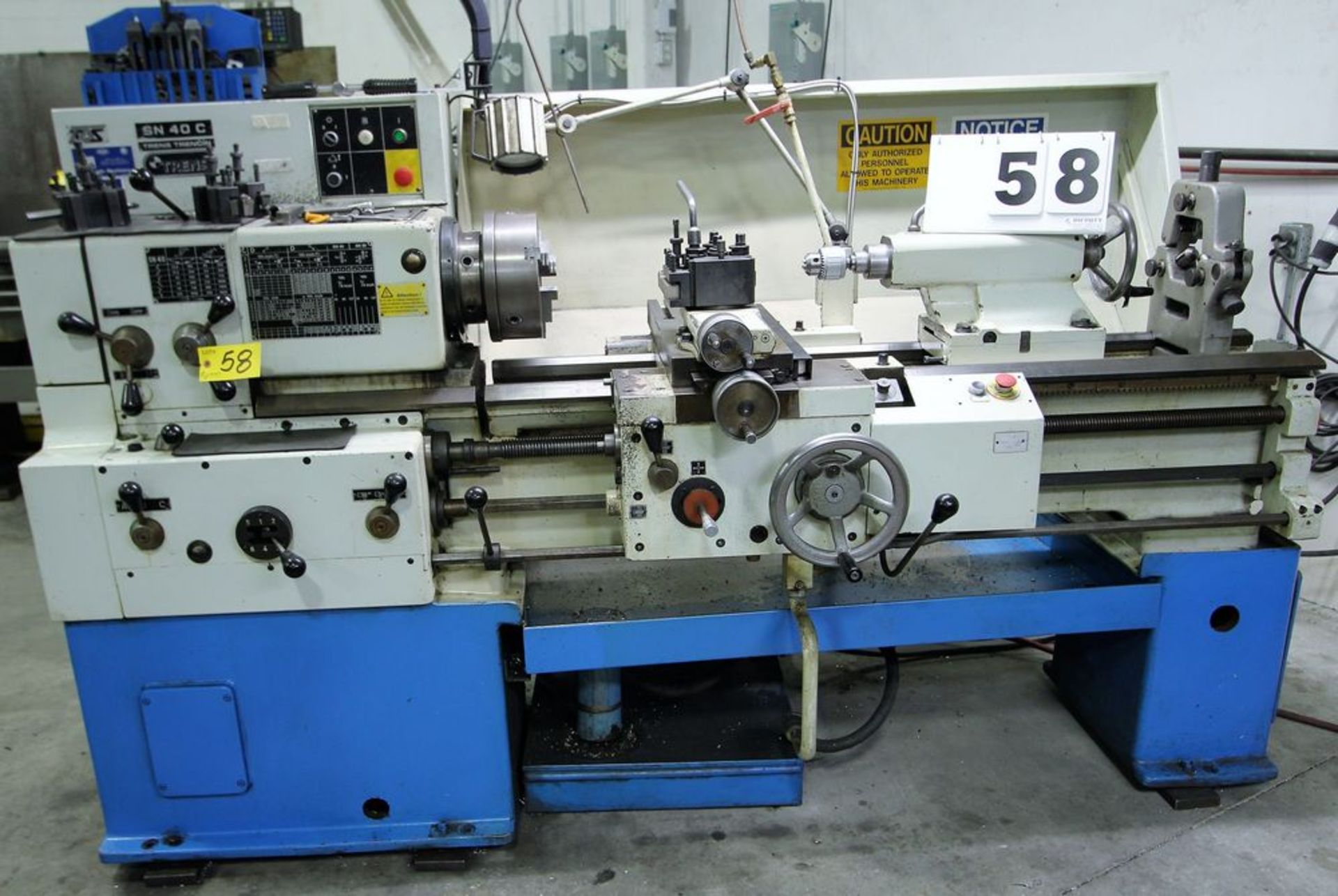 TOS SN 40C ENGINE LATHE, 16" X 40" C.C., S/N 0800-40-10-01-0051