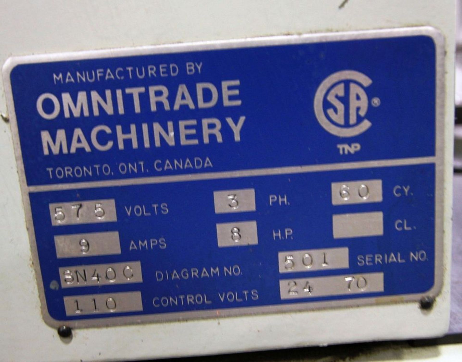 TOS SN 40C ENGINE LATHE, 16" X 40" C.C., S/N 0800-40-10-01-0051 - Image 11 of 11