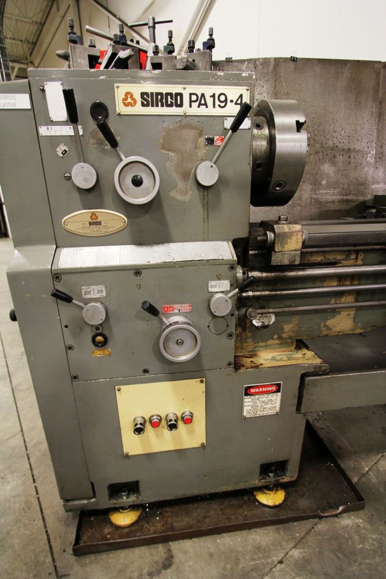 SIRCO PA 19-4, ENGINE LATHE, 19" X 80" C.C., 4" SPINDLE BORE, STEADY, FALLOWER, CHUCKS, ACU-RITE, - Image 11 of 13