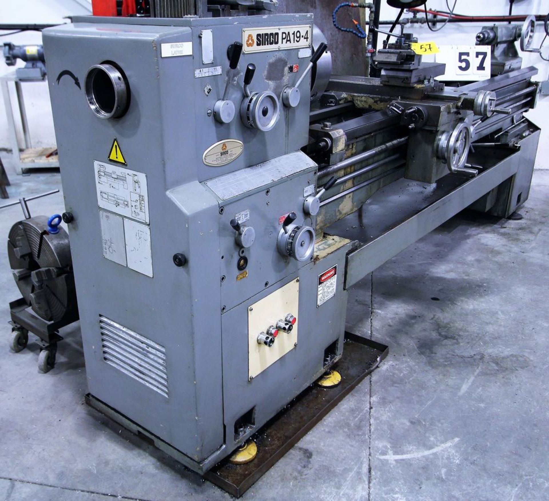 SIRCO PA 19-4, ENGINE LATHE, 19" X 80" C.C., 4" SPINDLE BORE, STEADY, FALLOWER, CHUCKS, ACU-RITE, - Image 3 of 13