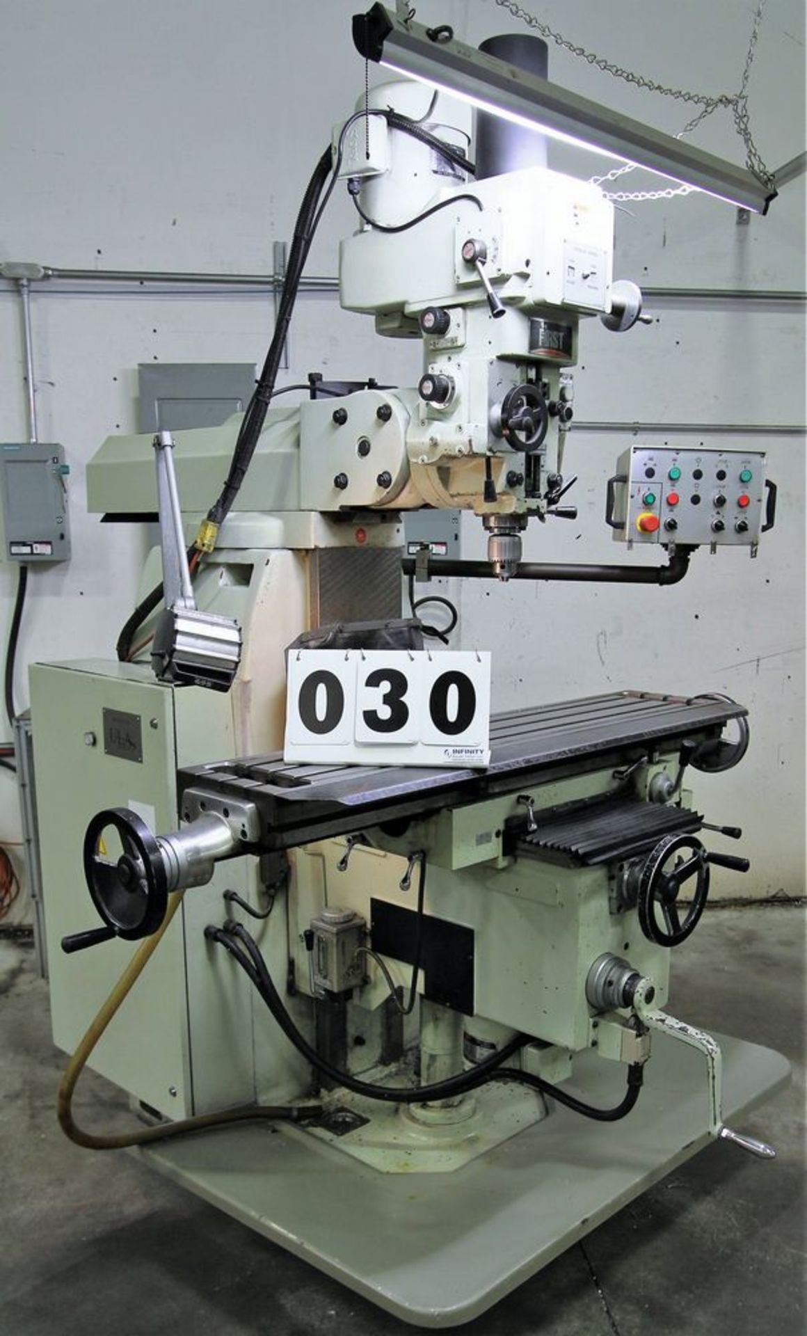 2007 FIRST LC 20VHS MILLING MACHINE, ALIGN AIR POWER DRAWBAR, HEIDENHAIN 3 AXIS DRO, 5 HP, S/N