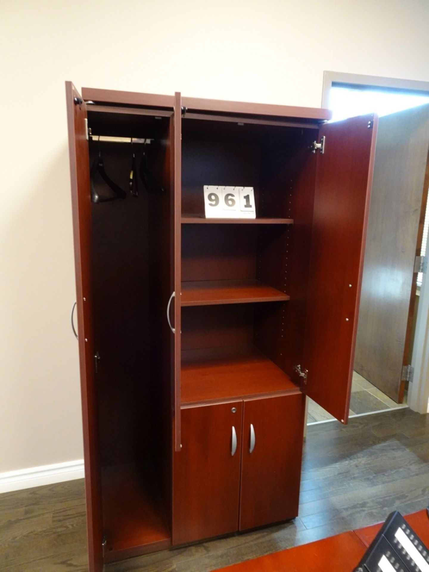 PRESIDENT OFFICE SUITE CONSISTING OF U SHAPED DESK, W/STORAGE, 2 DRAWER LATERAL FILING CABINET, - Image 7 of 8