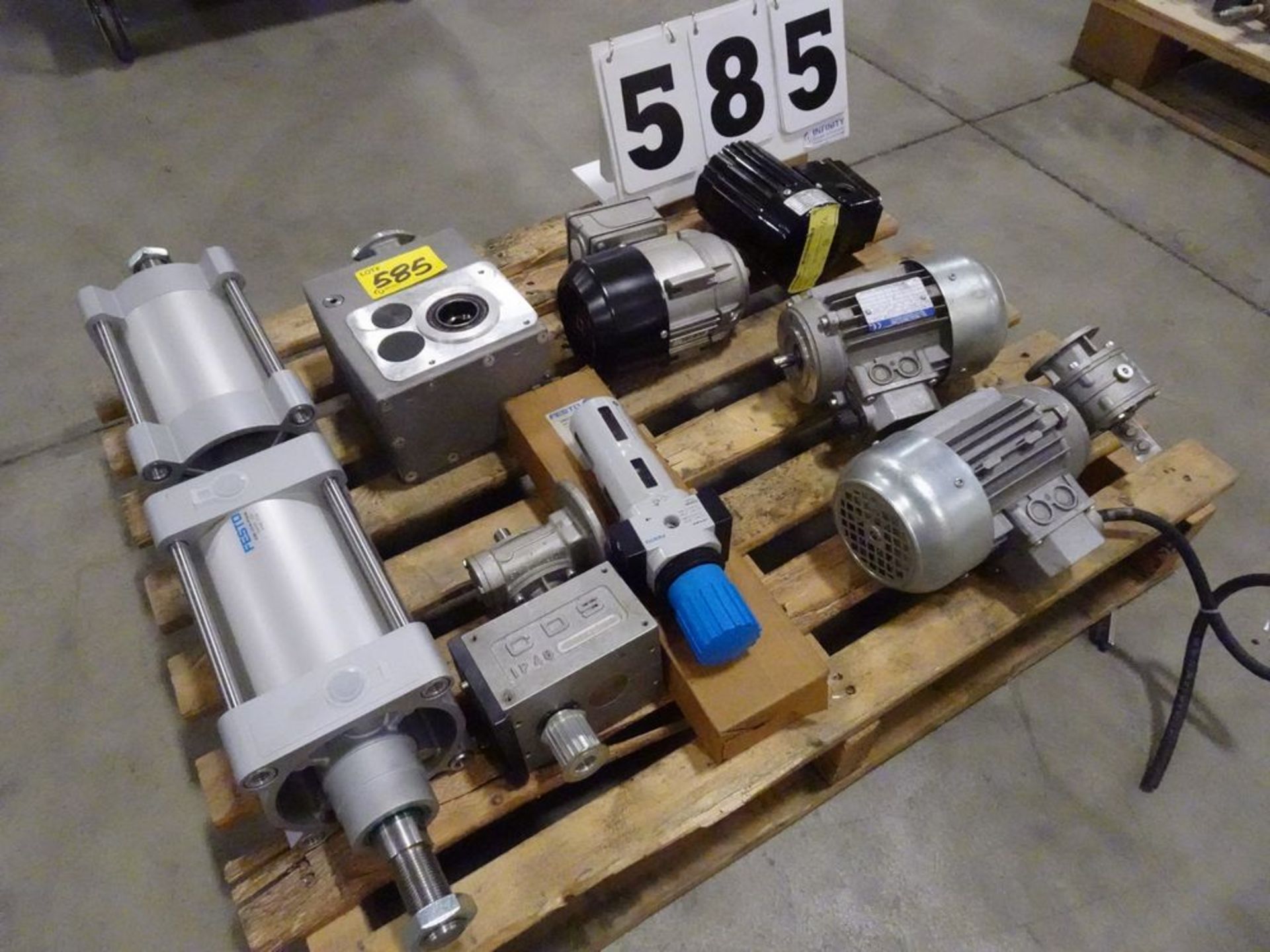 ASSORTED PRODUCT, FESTO VALVES, DRIVES, MOTORS, GEARBOXES, ETC.