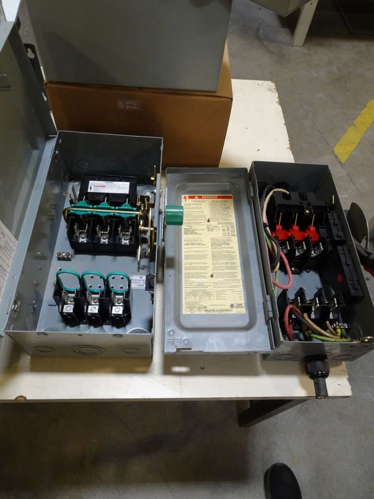 STEEL FRAMED TABLE W/ASSORTED PRODUCT, SWITCHBOXES, TRASNFORMERS, ELECTRICAL, ETC. - Image 4 of 5