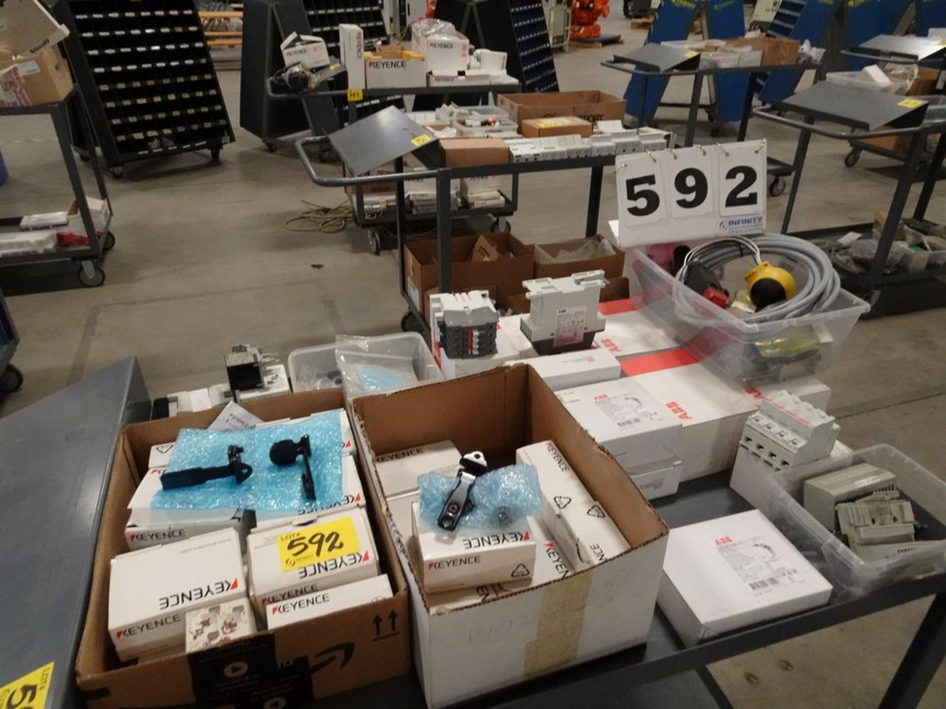 ASSORTED PRODUCT, KEYENECE AND ABB SWITCHES, ETC.