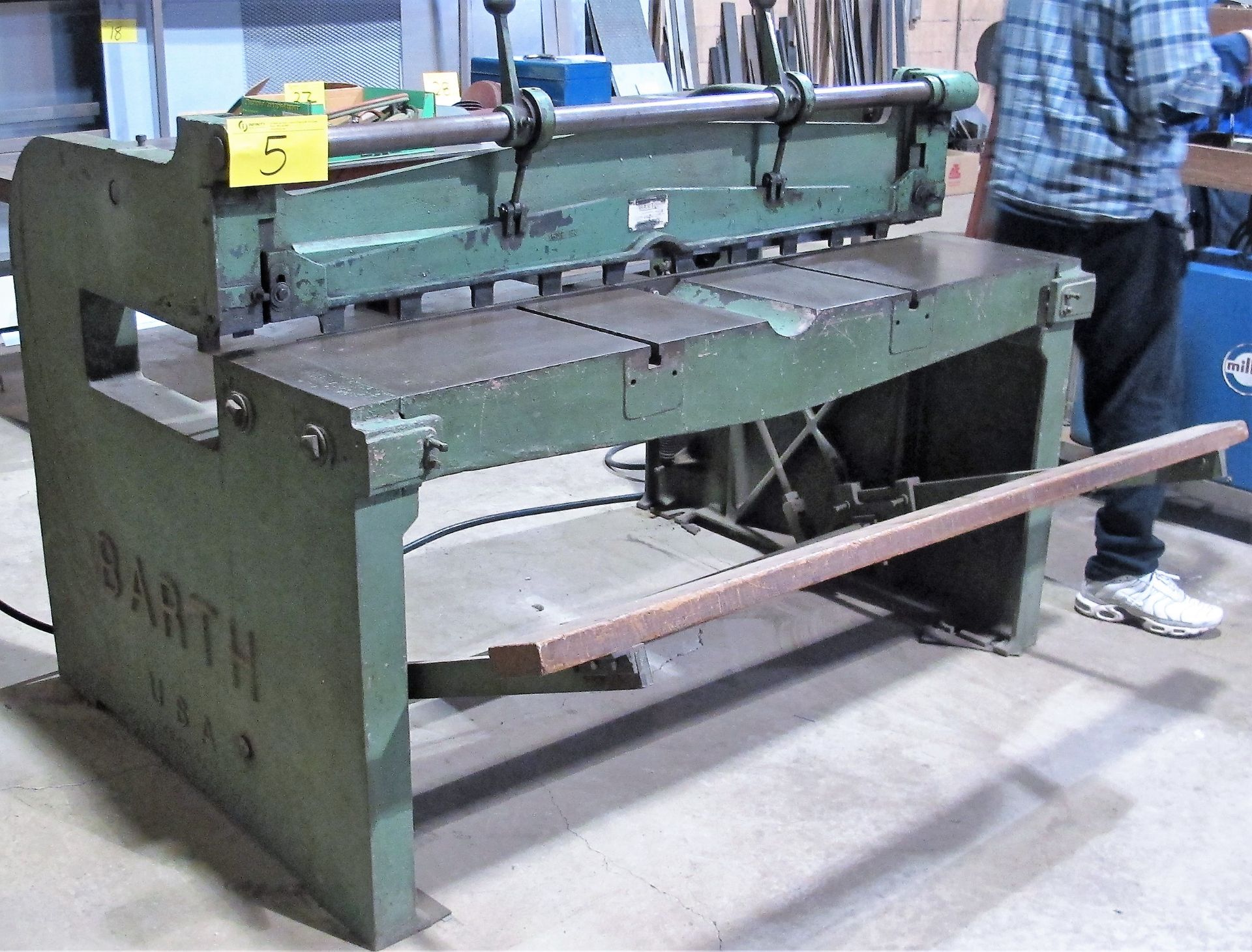 BARTH FOOT OPERATED SHEAR, 54" CAP., S/N B456 - Image 2 of 3