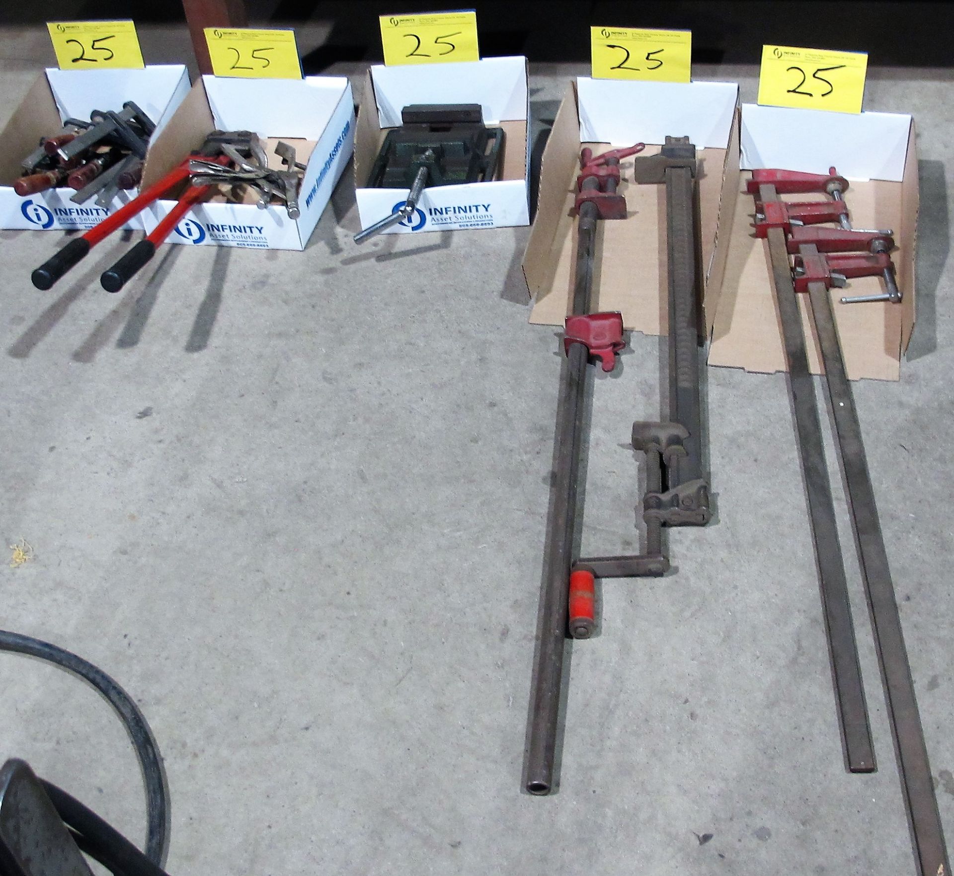 LOT ASST CLAMPS, BAR CLAMPS, ETC.