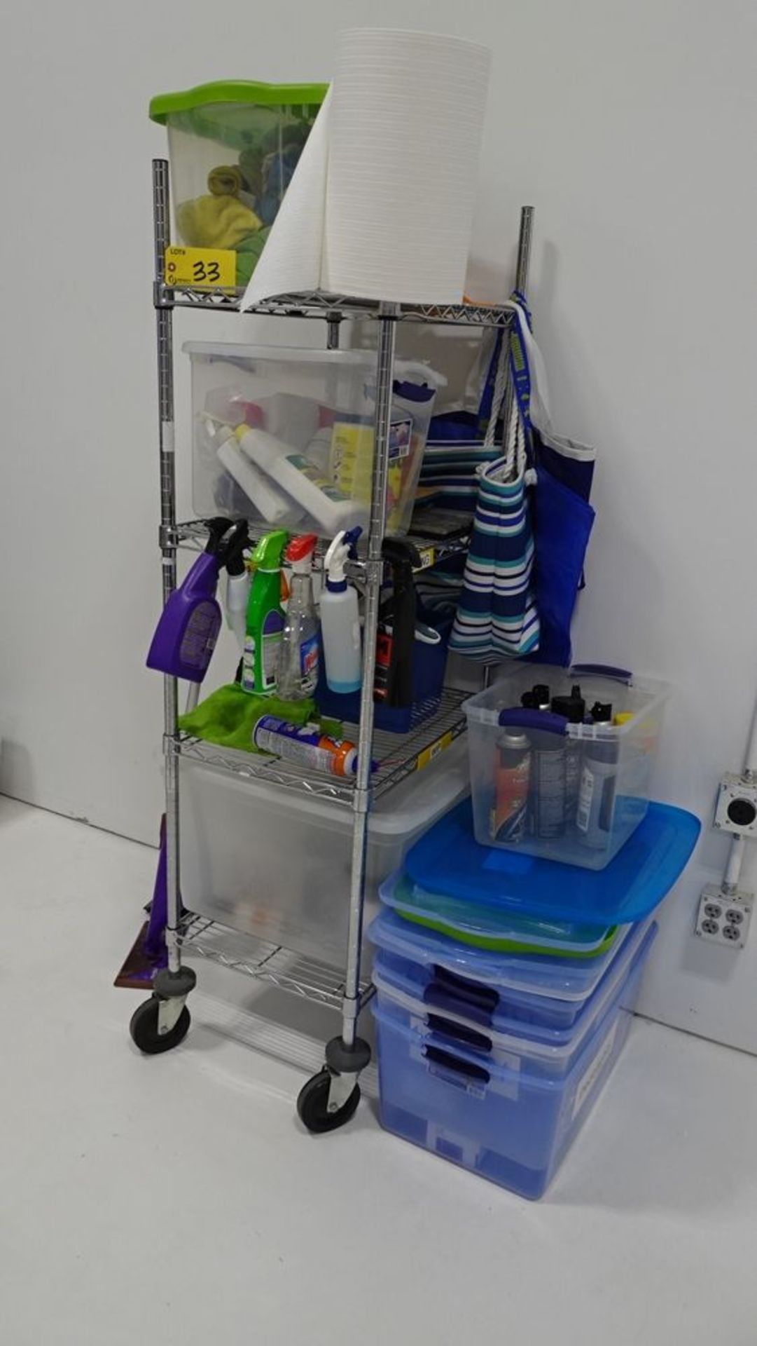 ASST. CLEANING PRODUCT C/W 4-WHEELED SHELF (REUTER) - Image 2 of 2
