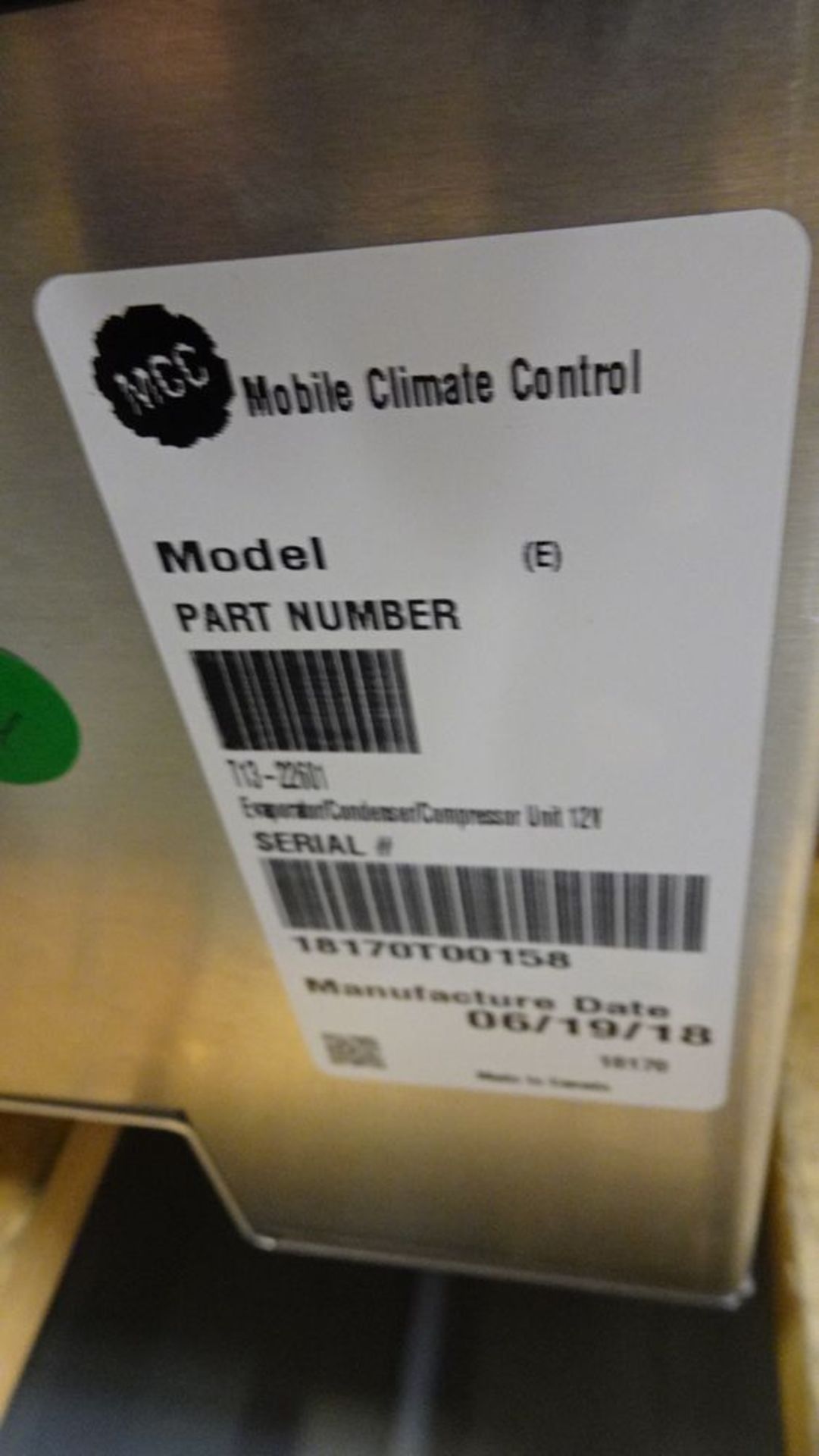 2018 MOBILE CLIMATE CONTROL 12V MODEL T13-22601 EVAPORATOR/CONDENSOR/COMPRESSOR UNIT (REUTER) - Image 2 of 2