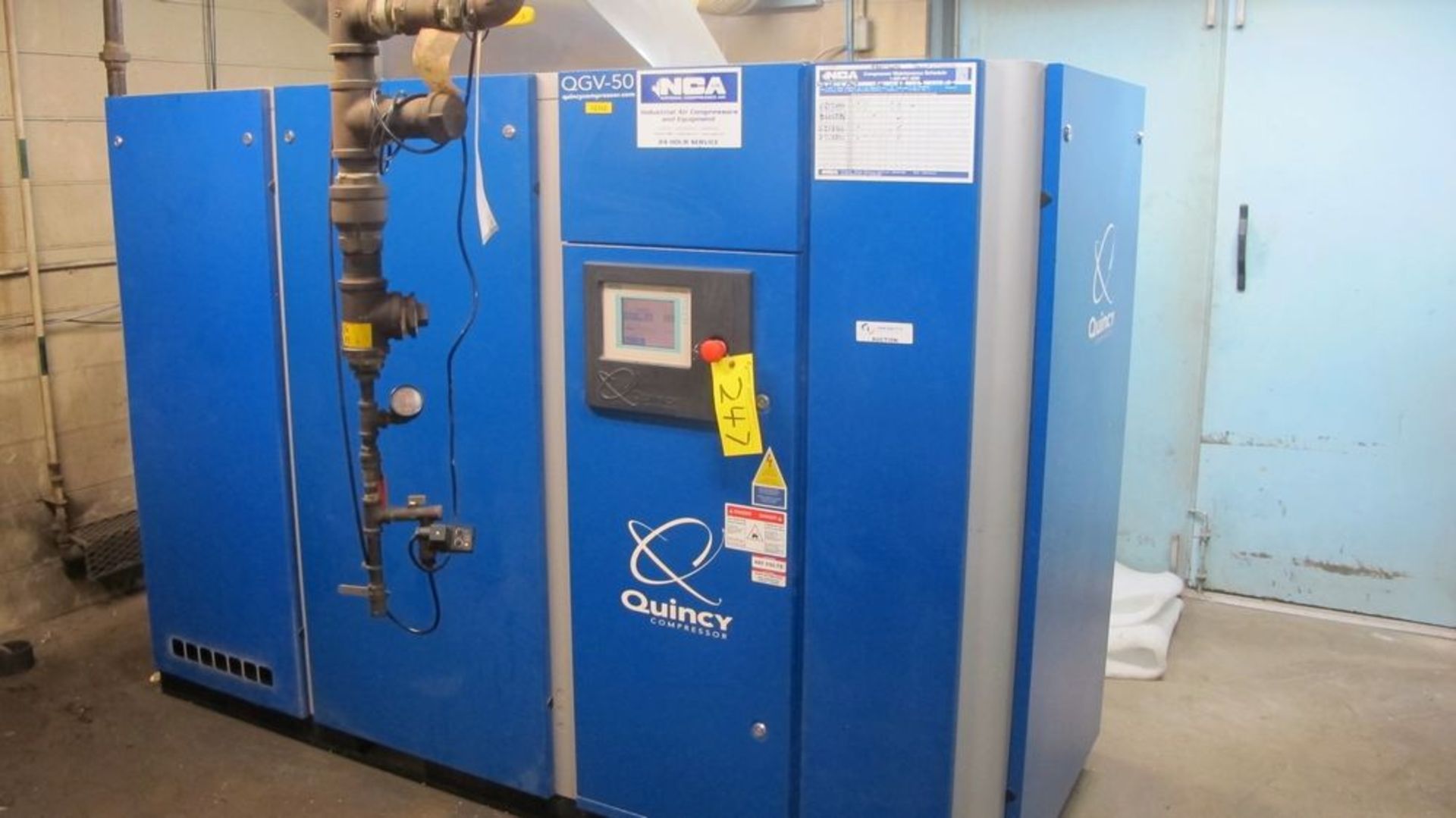 2015 QUINCY QVS-50 ROTARY SCREW AIR COMPRESSOR, 8,710HRS (SHIRLEY)