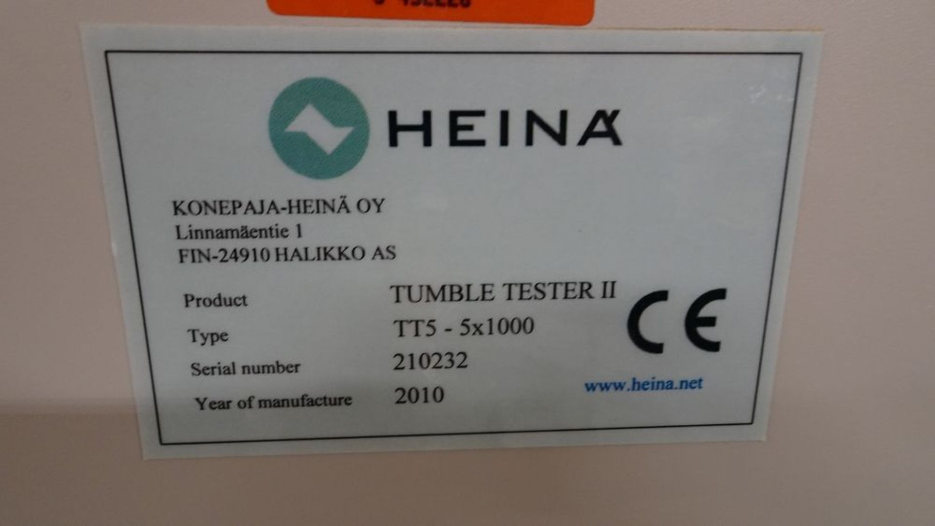 HEINA TUMBLE TEST II MODEL TT5-5 X 1000 TEST & BREAKAGE TESTER, ENCLOSURE C/W PLC CONTROL PANEL ( - Image 5 of 7