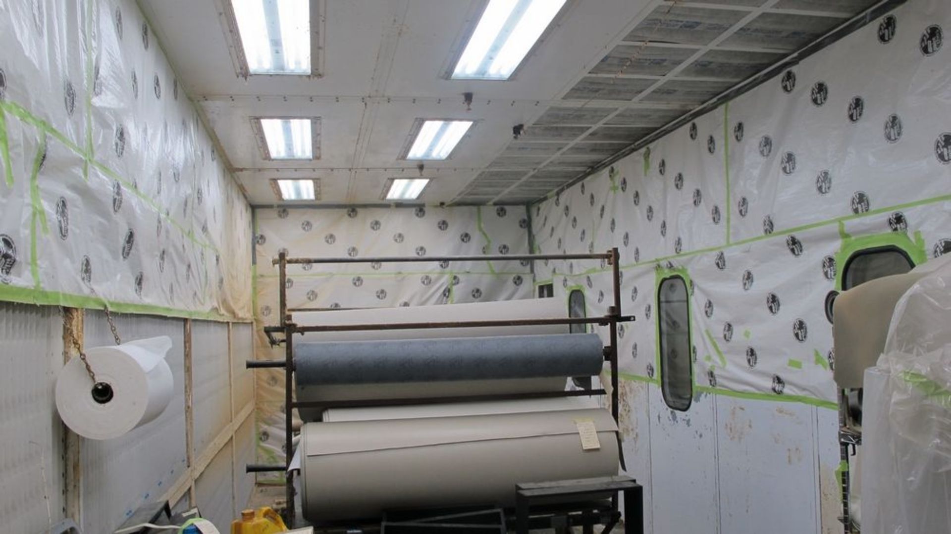 PAINT BOOTH - 12-1/2'W X 28-1/2'D X 14'H APPROX., TWIN FLOW AIR SYSTEMS CONTROL PANEL AND