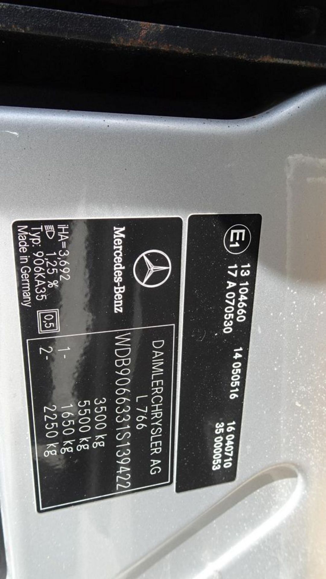 MERCEDES BENZ SPRINTER VAN, SILVER, VIN# 1S139422 - Image 7 of 11