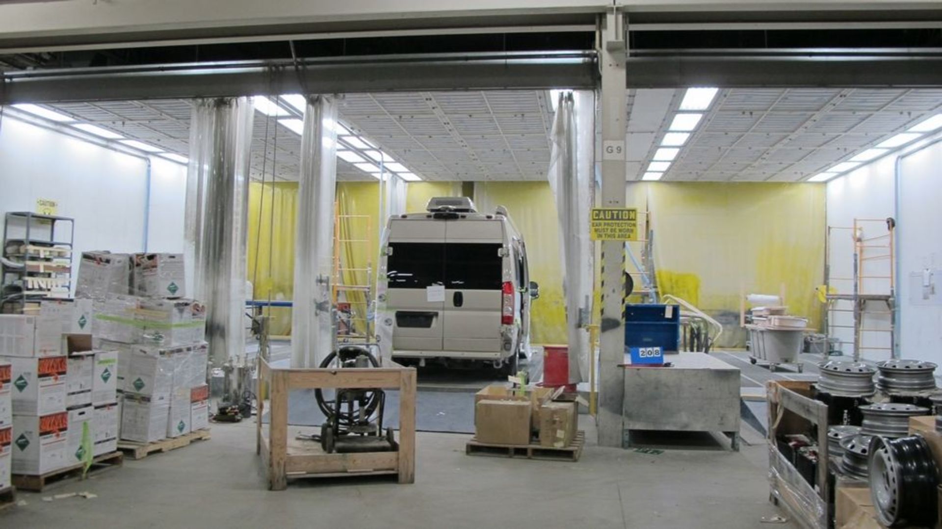 30' X 53' (3) SECTION OPEN PAINT BOOTH, ENGINEERED CONTROL SOLUTIONS DIGITAL CONTROLS (MUST