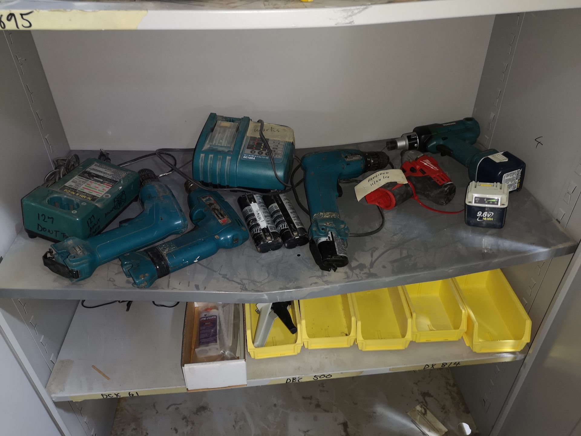 LOT OF 2 DOOR METAL CABINET W/PNEUMANTIC AND POWER TOOLS (400 SOUTH GATE DRIVE GUELPH) - Image 4 of 4