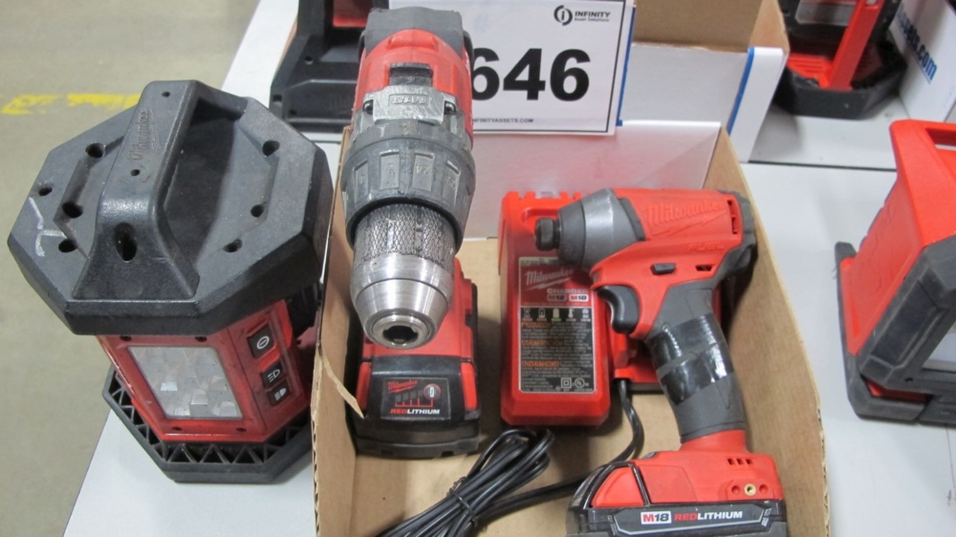 LOT OF MILWAUKEE M18 DRIVER, LAMP AND IMPACT (100 SHIRLEY AVE KITCHENER)