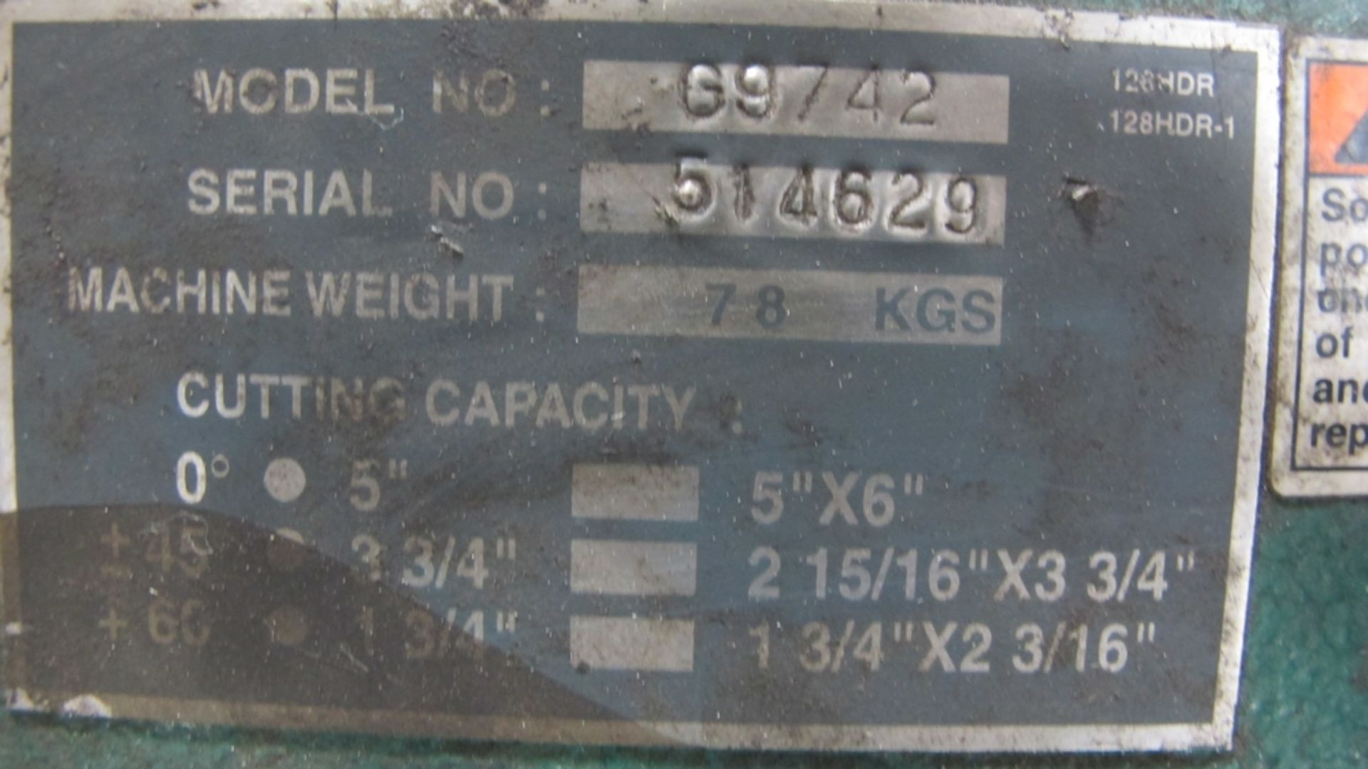 LOT OF GRIZZLY, MODEL 69742, HORIZONTAL BANDSAW, S/N 514629 (100 SHIRLEY AVE KITCHENER) - Image 4 of 4