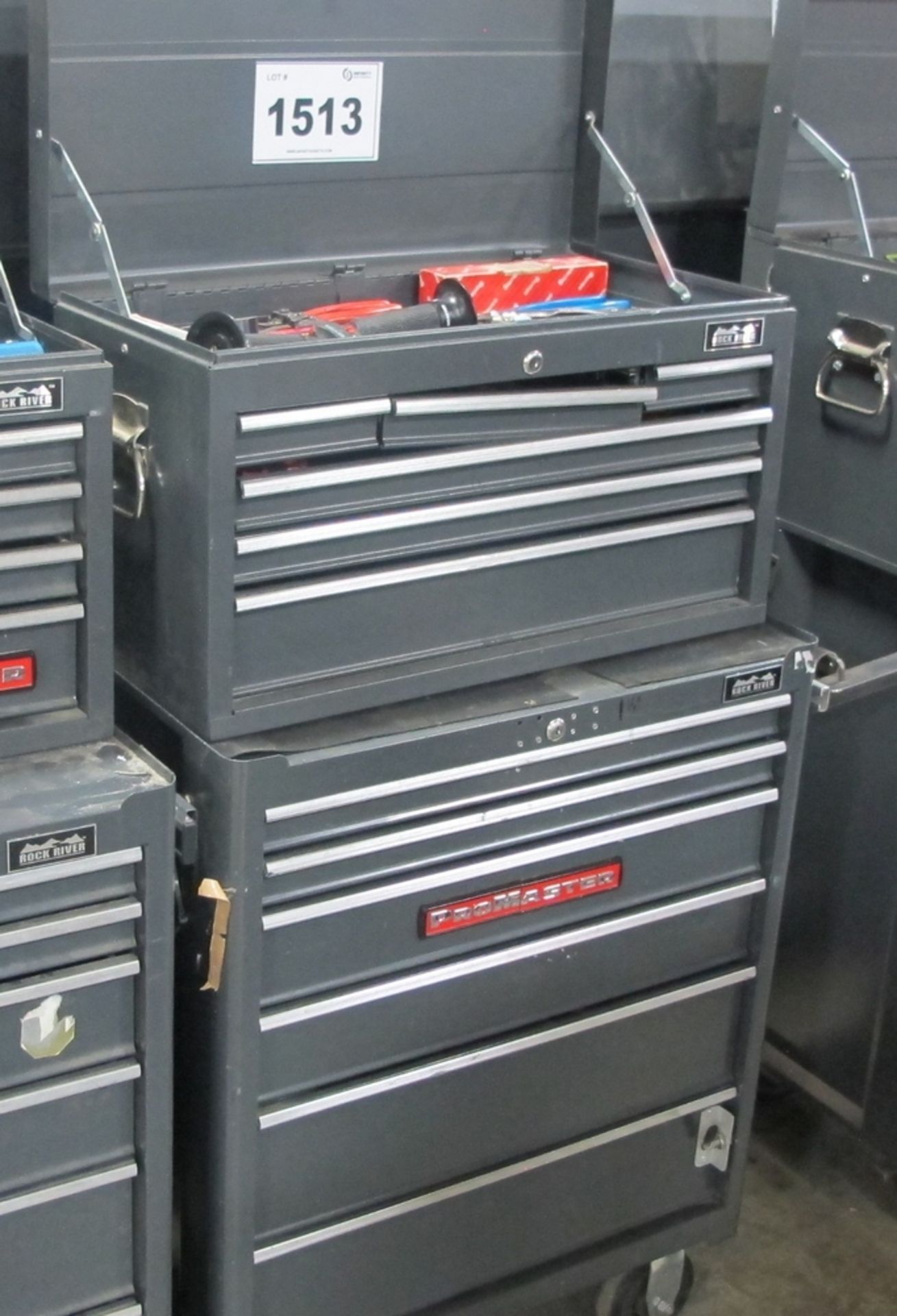 LOT OF 2 ROCK RIVER TOOL BOXES, 12 DRAWERS W/TOOLS (100 SHIRLEY AVE KITCHENER)