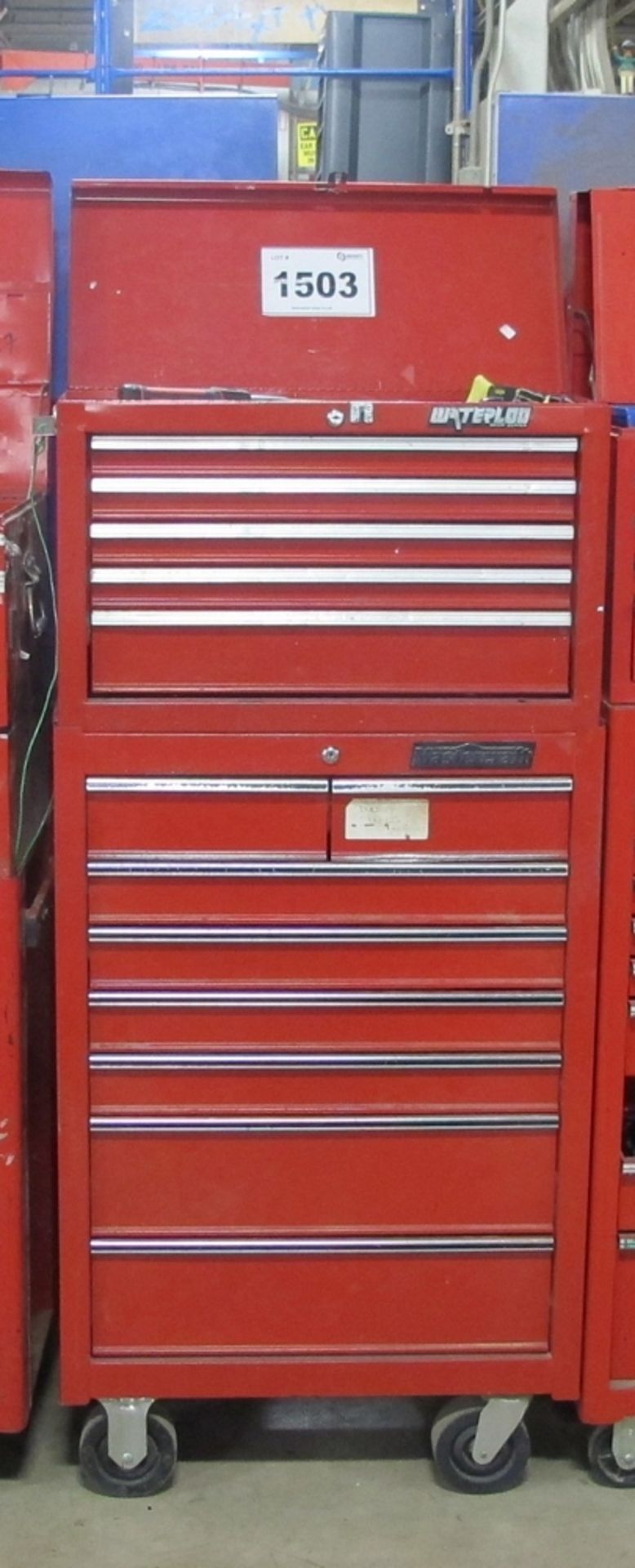 LOT OF 2 MASTERCRAFT/WATERLOO TOOL BOXES, 12 DRAWERS W/TOOLS (100 SHIRLEY AVE KITCHENER)