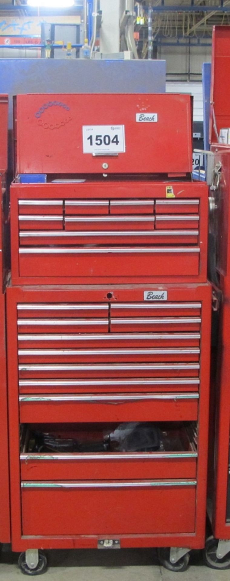 LOT OF 2 BEACH TOOL BOXES, 19 DRAWERS W/TOOLS (100 SHIRLEY AVE KITCHENER)