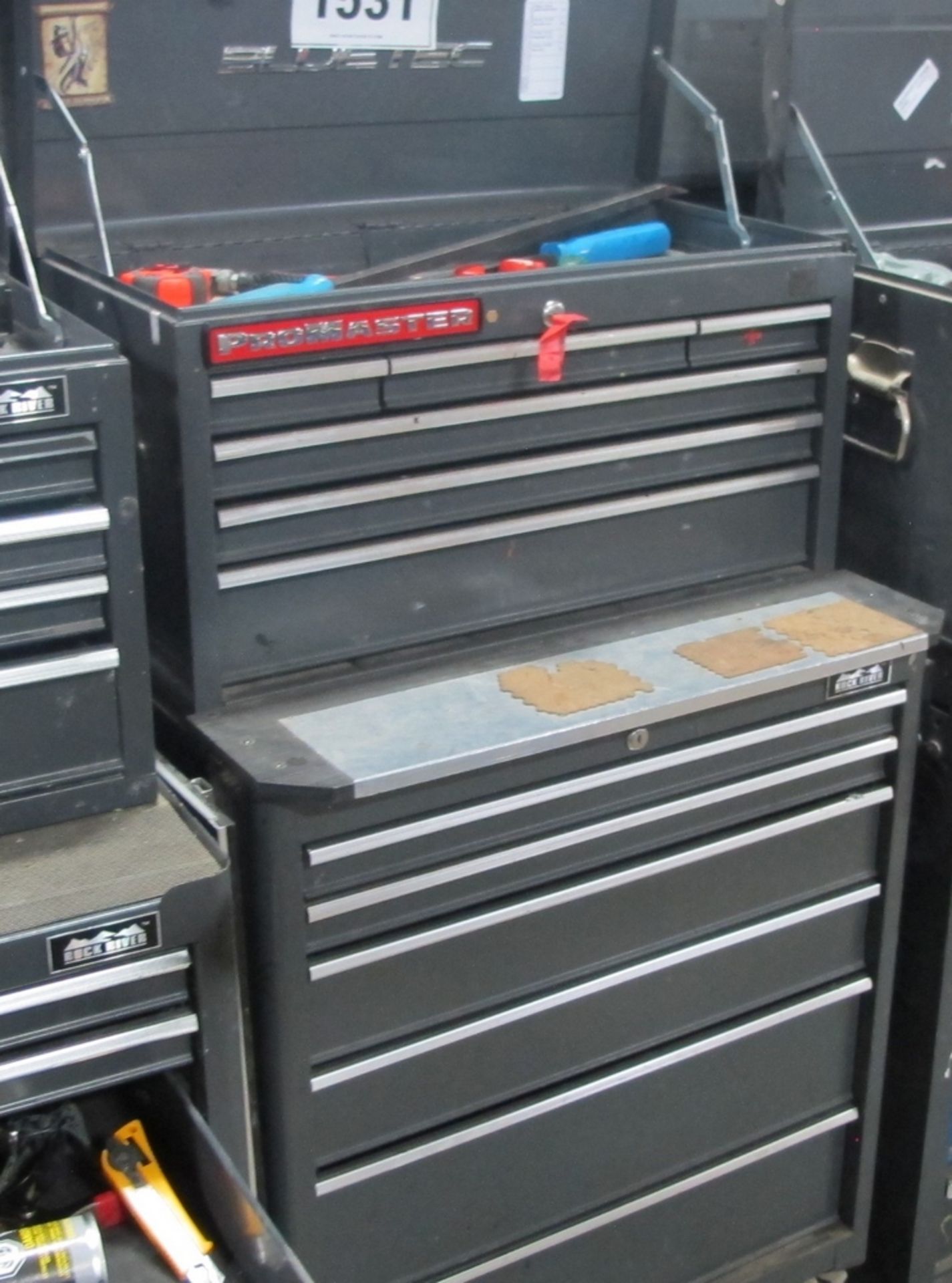 LOT OF 2 ROCK RIVER TOOL BOXES, 12 DRAWERS W/TOOLS (100 SHIRLEY AVE KITCHENER)