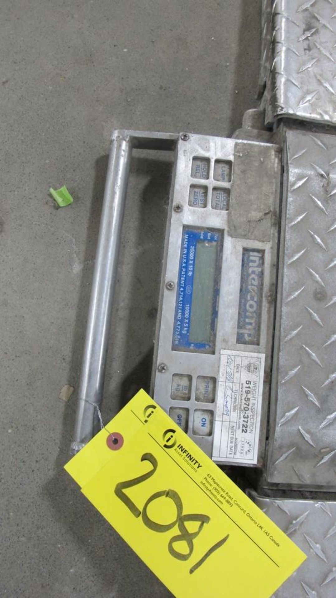 LOT OF INTERCOMP 20000 X 10 LB DIGITAL GROUND WEIGHT SCALES W/SAFETY FENCE AND CHAIN FENCING (100 - Image 2 of 3