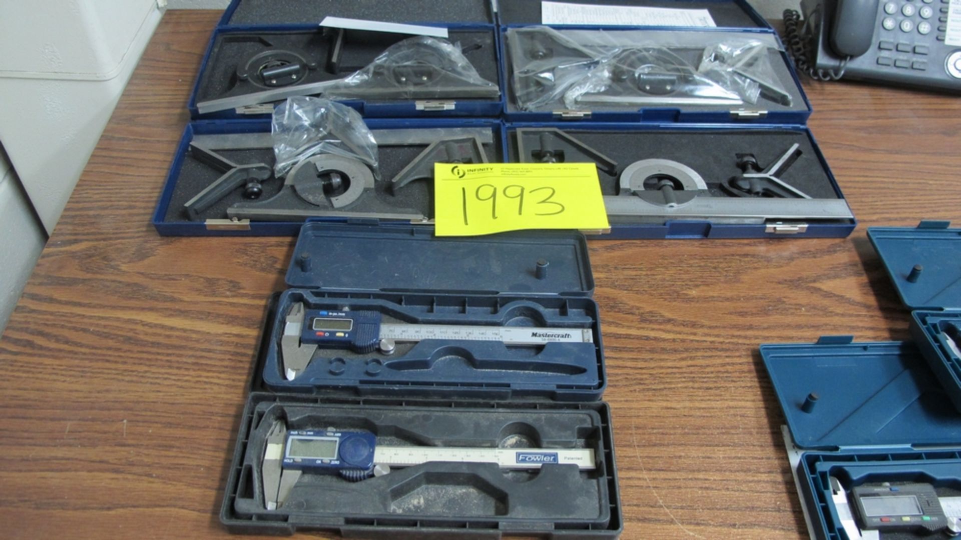 LOT OF FOWLER/MASTERCRAFT 6" DIGITAL VERNIERS AND 4 METERIC SQUARING KITS (100 SHIRLEY AVE