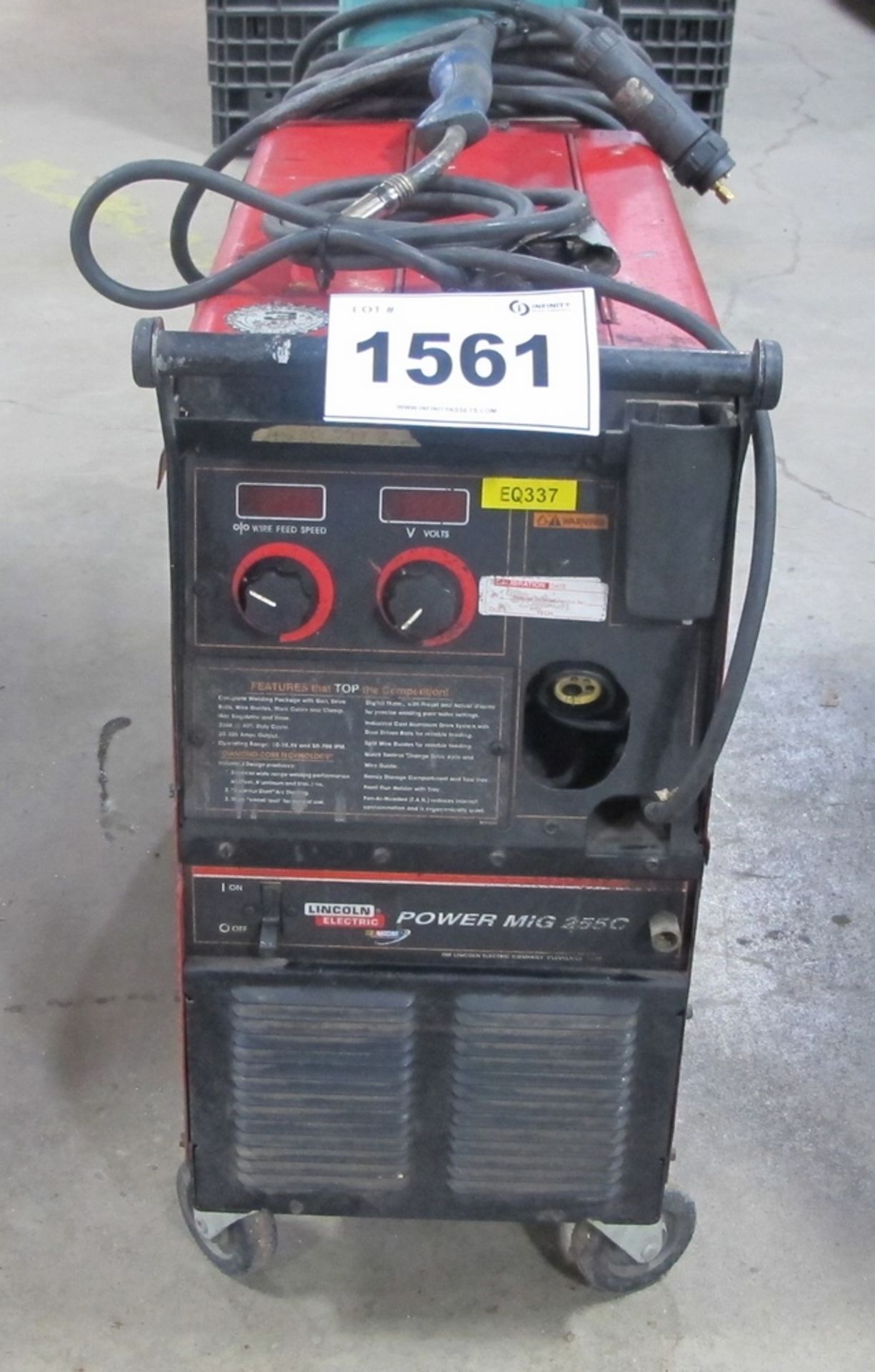 LINCOLN ELECTRIC POWER MIG 255C WELDER, S/N K2416-2, NO TANK (100 SHIRLEY AVE KITCHENER)