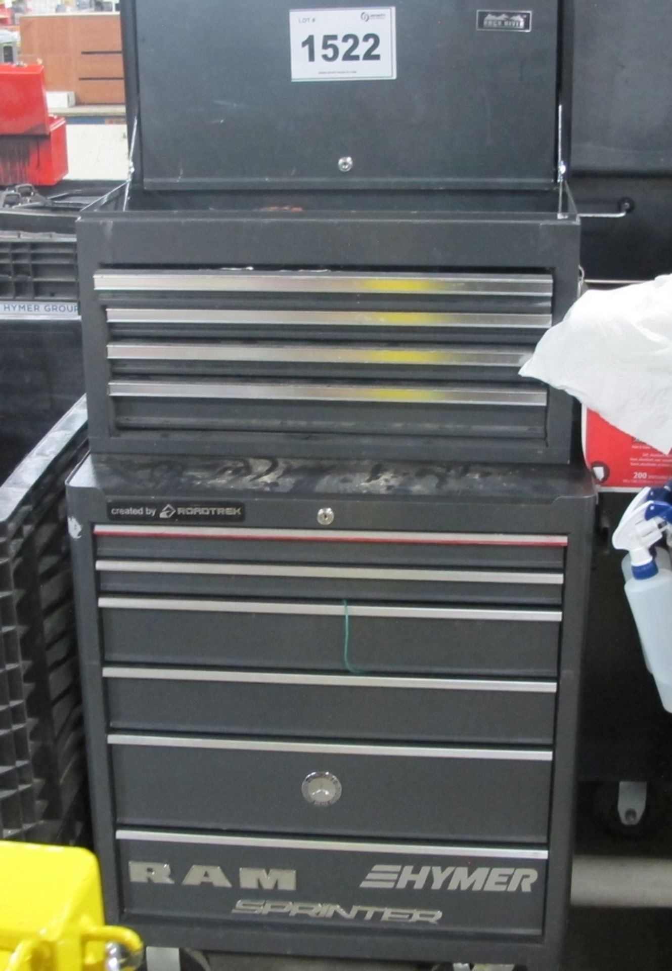 LOT OF 2 ROCK RIVER TOOL BOXES, 10 DRAWERS W/TOOLS (100 SHIRLEY AVE KITCHENER)