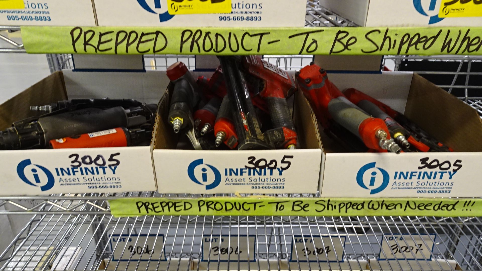 LOT ASST. PNEUMATIC TOOLS, STAPLERS, GRINDERS, ETC. (3 BOXES) (REUTER)