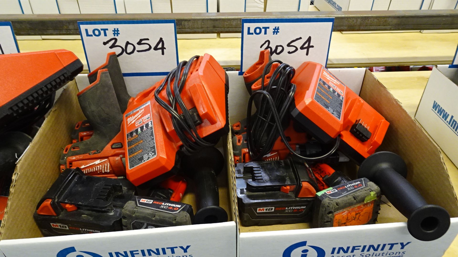 LOT ASST. MILWAUKEE 12V & 18V POWER TOOLS W/ BATTERIES AND CHARGERS (4 BOXES) (REUTER) - Image 3 of 3