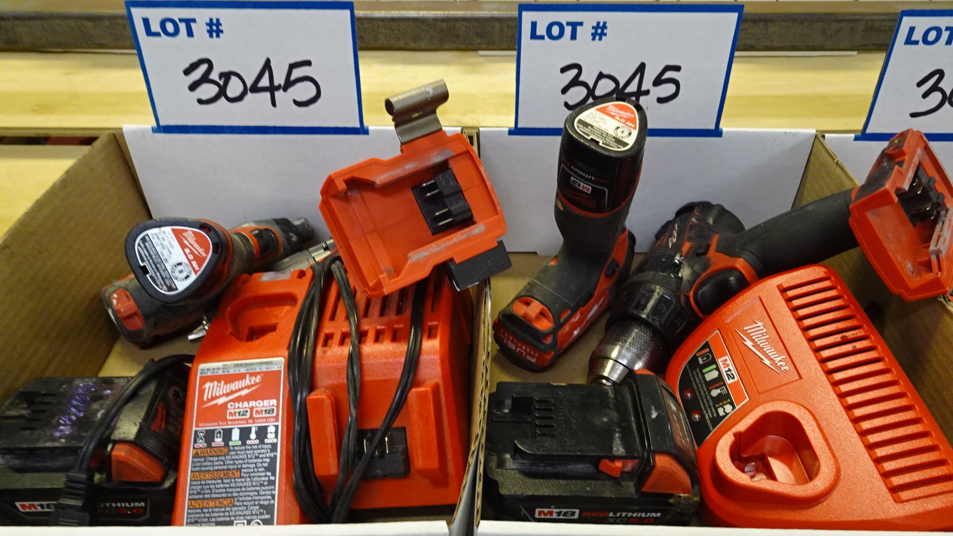 LOT ASST. MILWAUKEE 12V POWER TOOLS W/ BATTERIES AND CHARGERS (4 BOXES) (REUTER) - Image 2 of 3