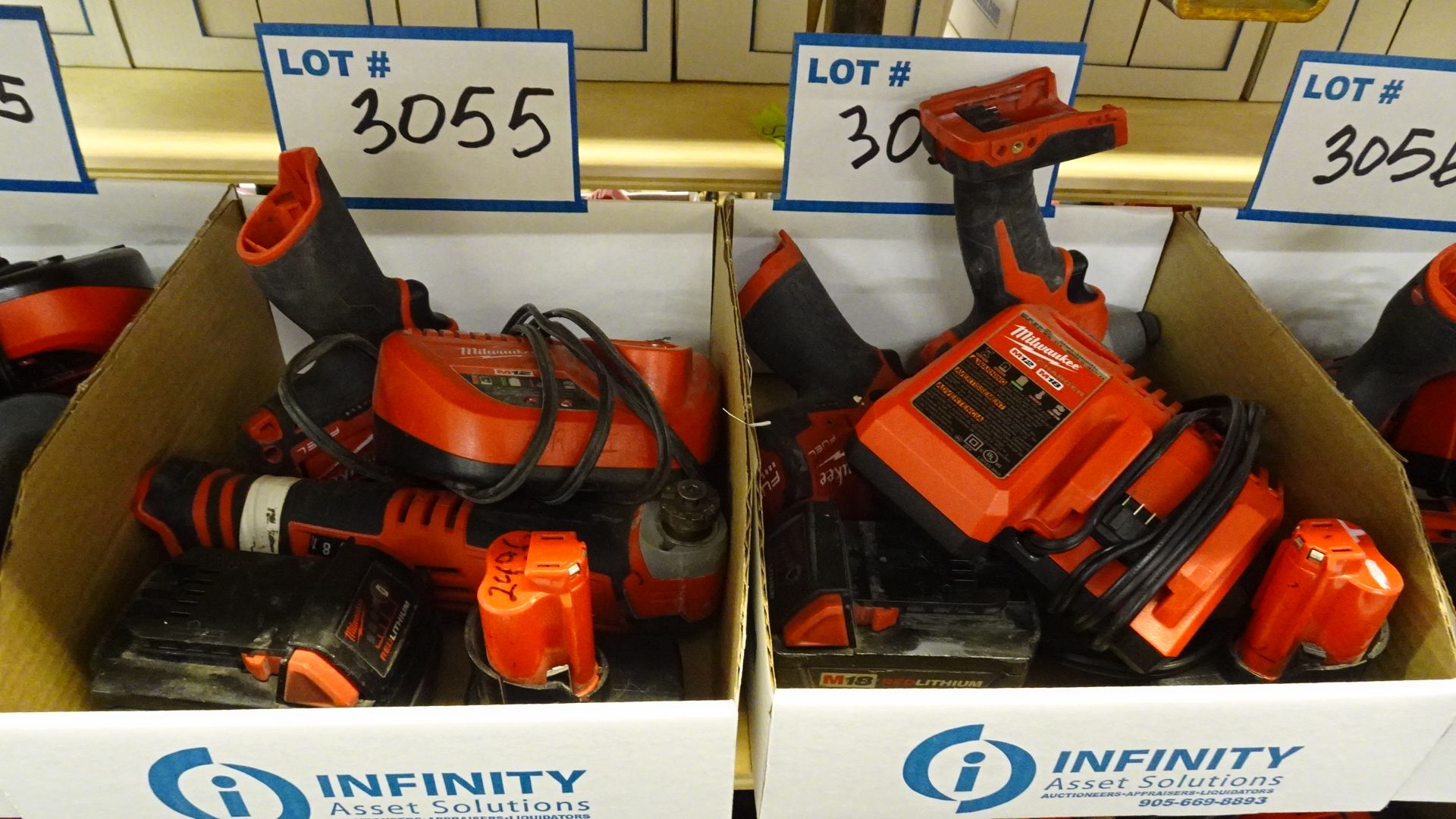 LOT ASST. MILWAUKEE 12V & 18V POWER TOOLS W/ BATTERIES AND CHARGERS (4 BOXES) (REUTER) - Image 3 of 3