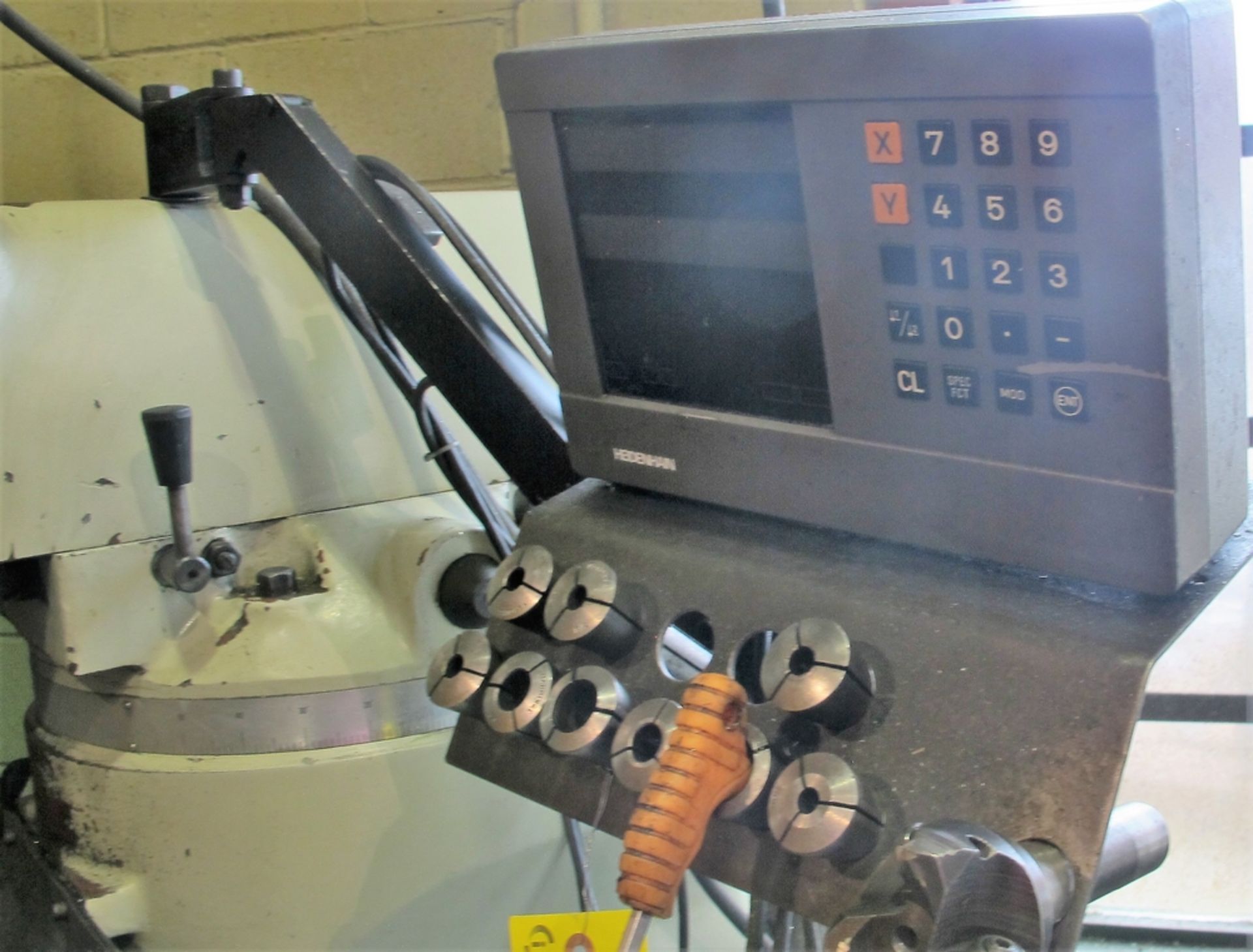 FIRST LC1-1/2VS VERTICAL MILLING MACHINE, S/N 50622665, 4,500 RPM, HEIDENHAIN 2-AXIS DRO, 9" X 42" - Image 4 of 6