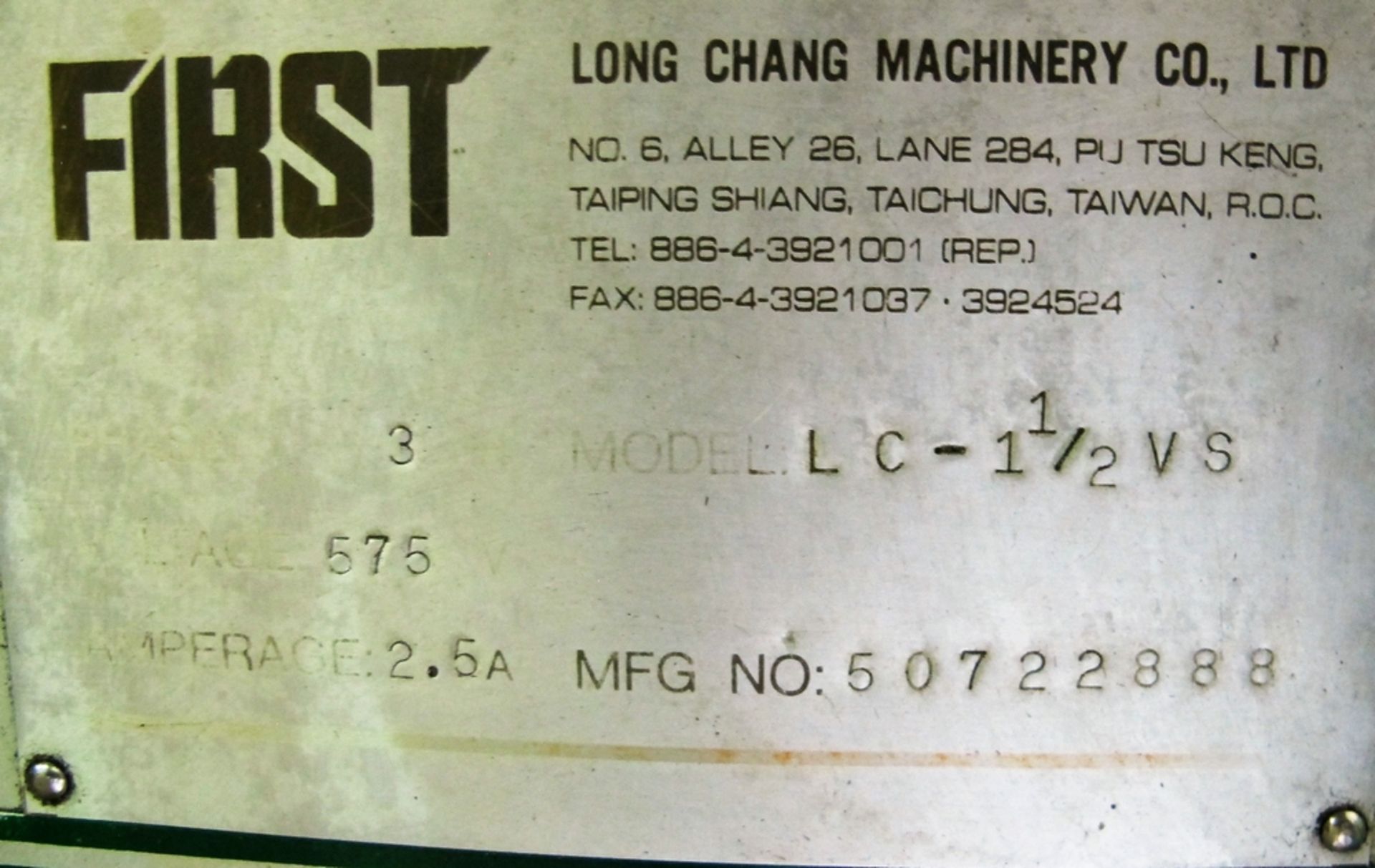 FIRST LC1-1/2VS VERTICAL MILLING MACHINE, S/N 50722888, 4,500 RPM, HEIDENHAIN 2-AXIS DRO, 9" X 42" - Image 6 of 6