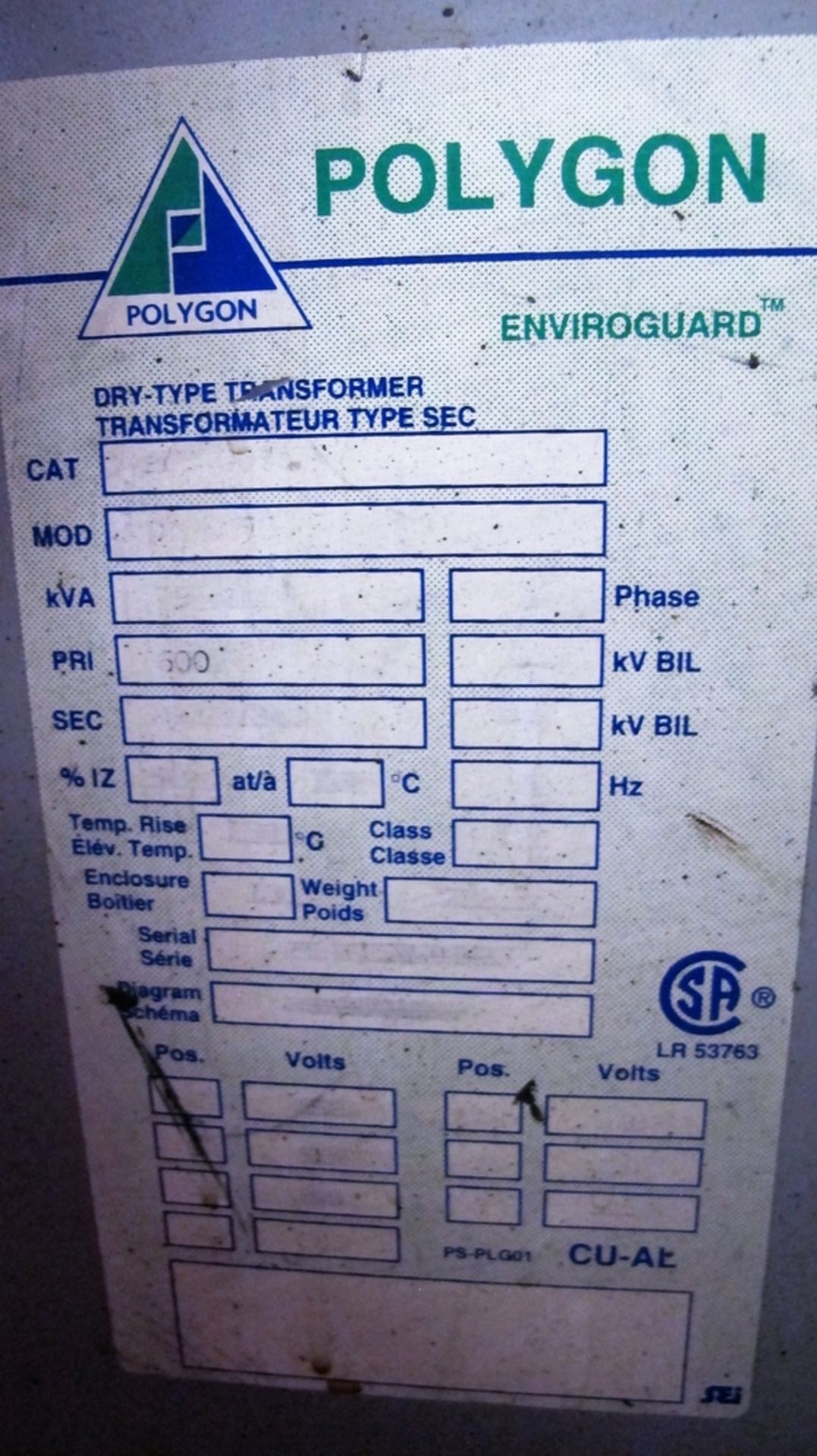 POLYGON 75KVA TRANSFORMER - Image 2 of 3