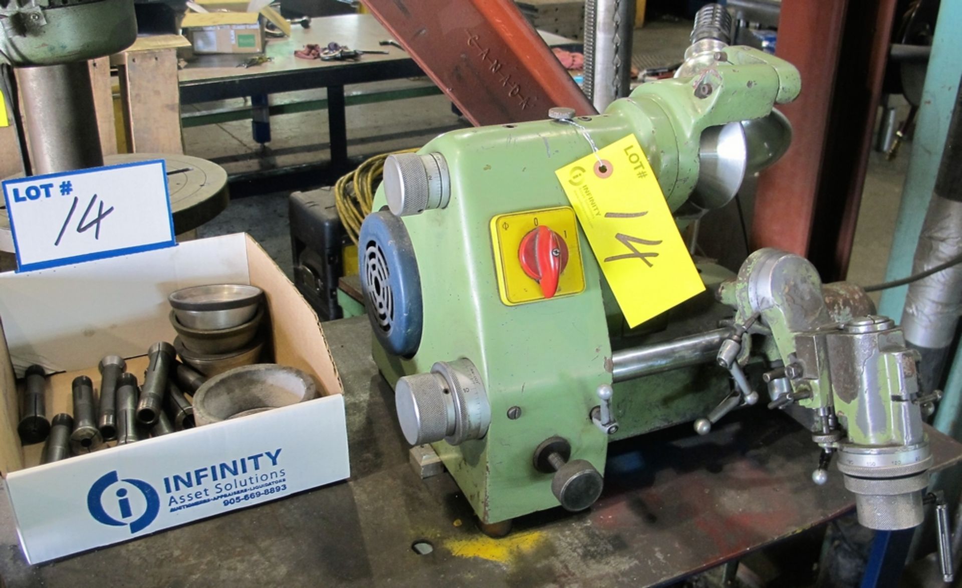 TOOL/CUTTER GRINDER W/ ASST. COLLETS, ETC.