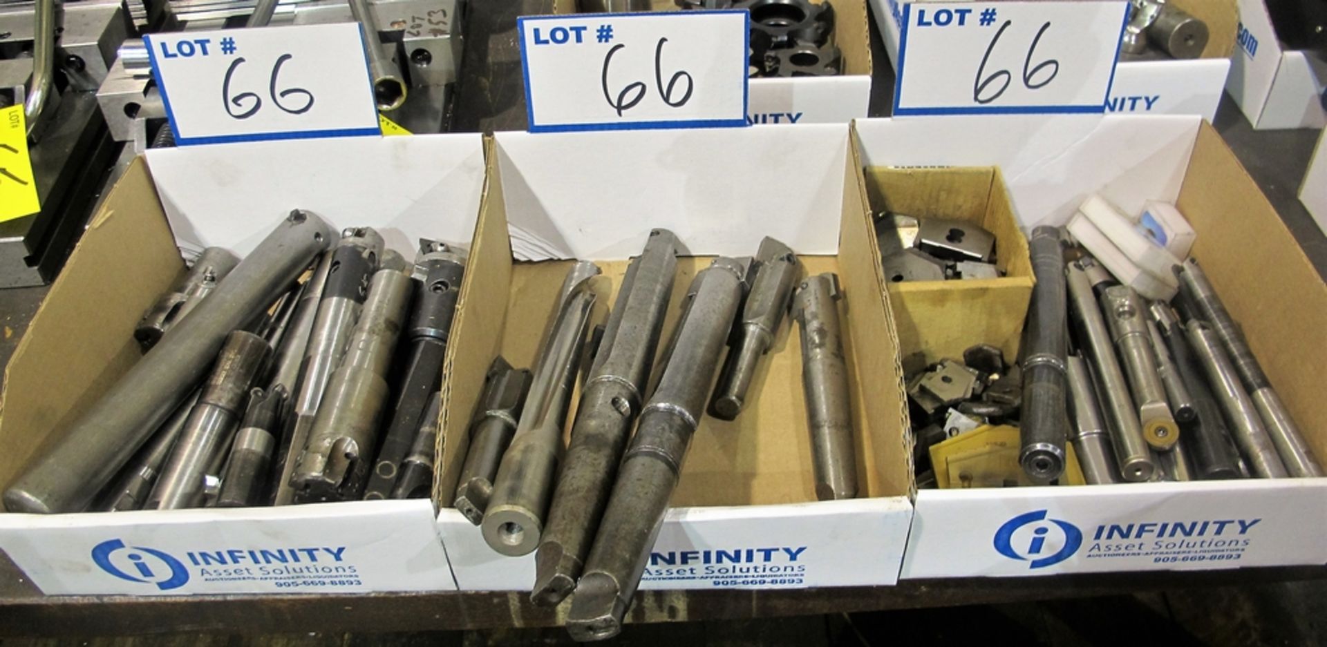 LOT OF ASST. BORING BARS, SPADE BARS, CARBIDE ATTACHMENTS, ETC. (3 BOXES)