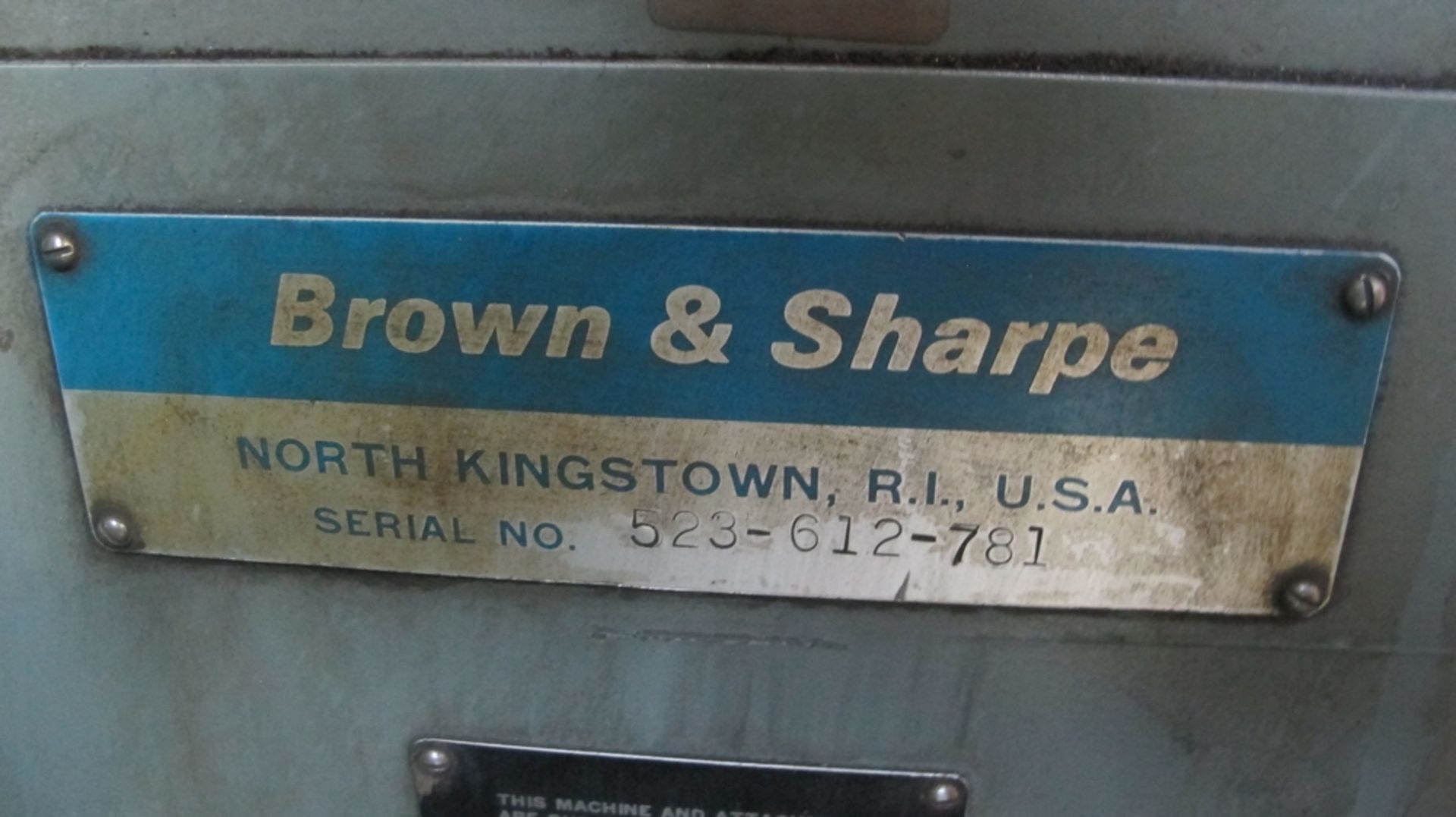 BROWN & SHARPE 6" X 12" SURFACE GRINDER, 6" X 12" MAGNETIC SURFACE PLATE, S/N 528-612-781 - Image 5 of 5