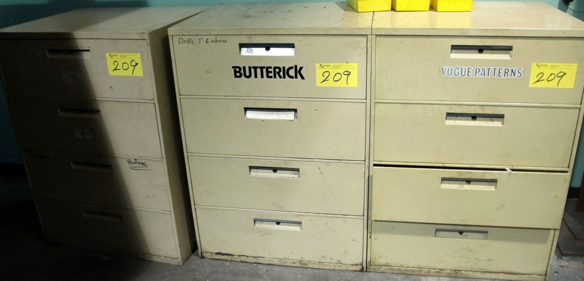 LOT OF (3) 4-DRAWER HEAVY DUTY CABINETS