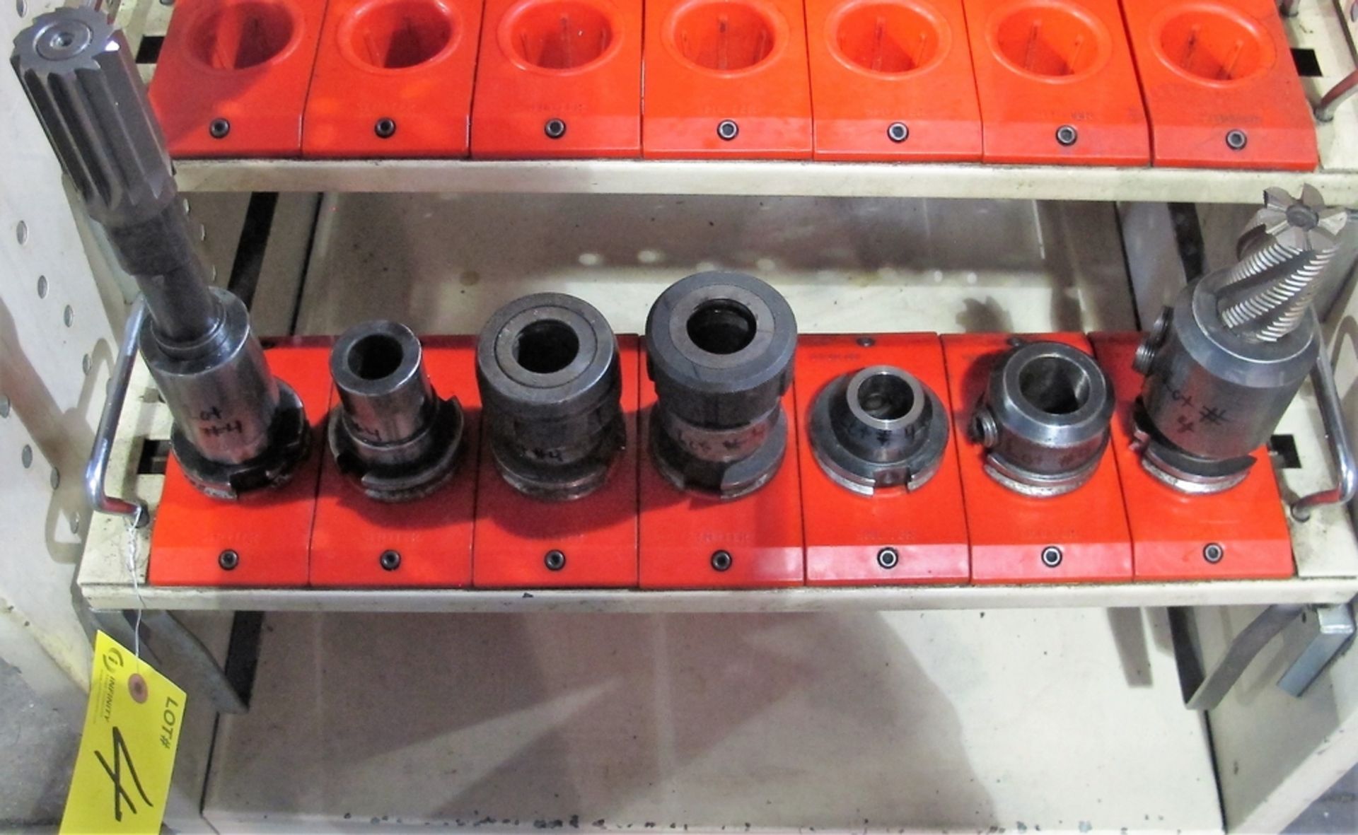 LOT OF (7) ASST. CAT40 TOOL HOLDERS W/ TOOLING