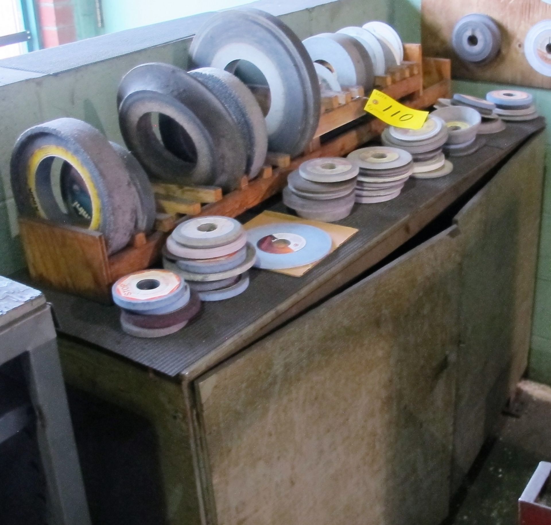 LOT OF ASST. GRINDING WHEELS W/ CABINET - Image 2 of 3