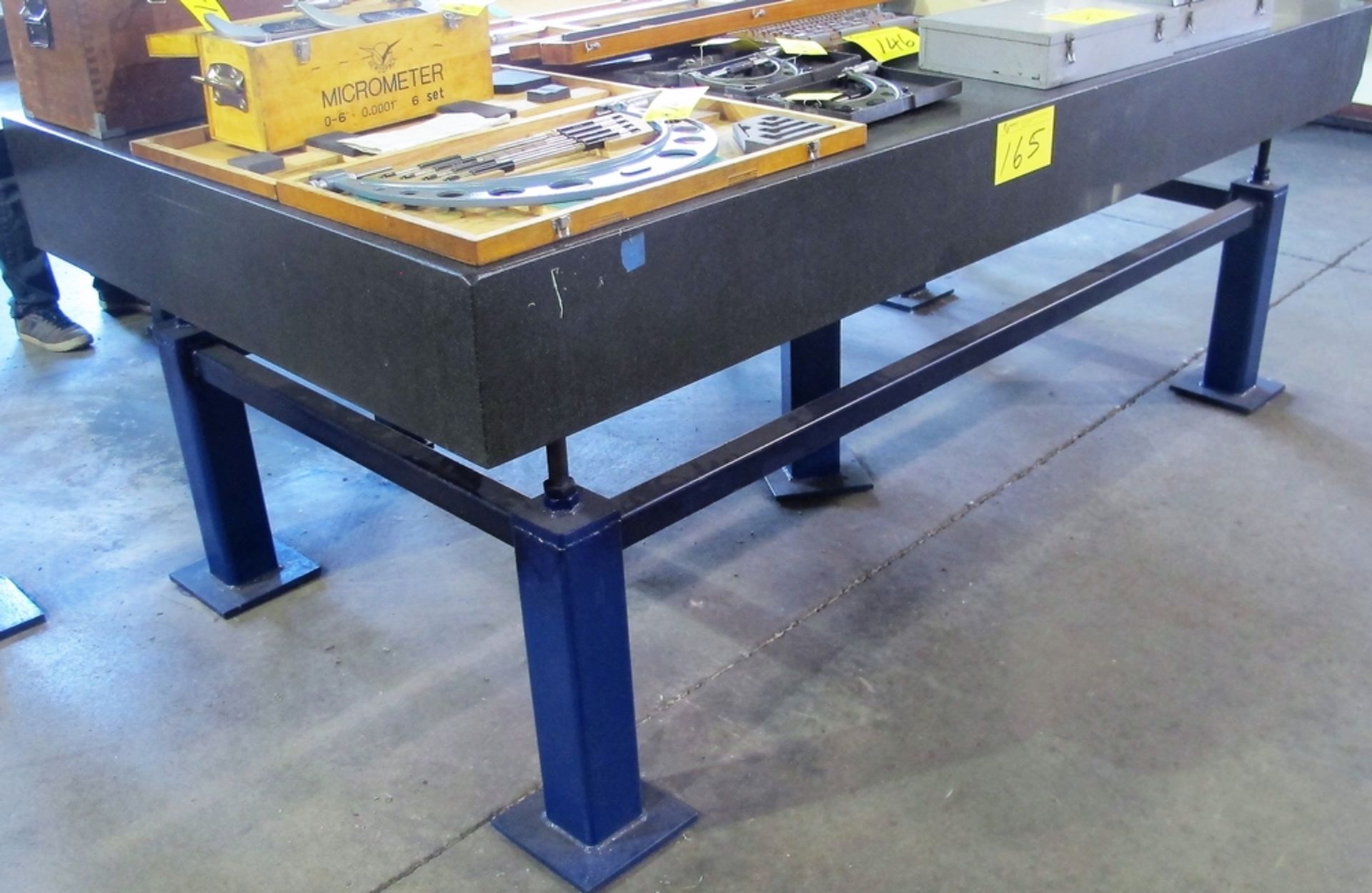 96" X 48" X 9" GRANITE SURFACE PLATE W/ METAL STAND