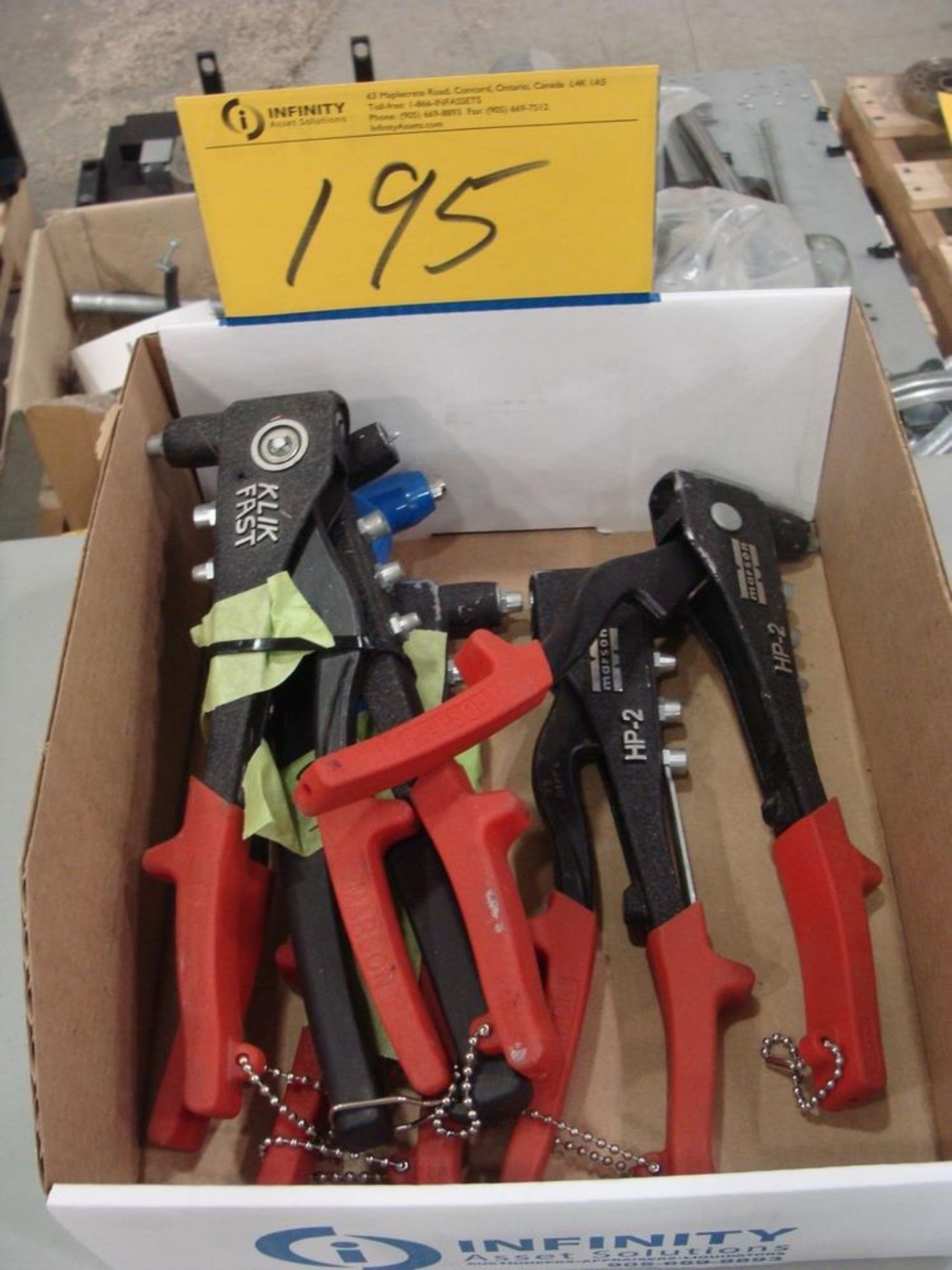 BOX OF HAND RIVET GUNS