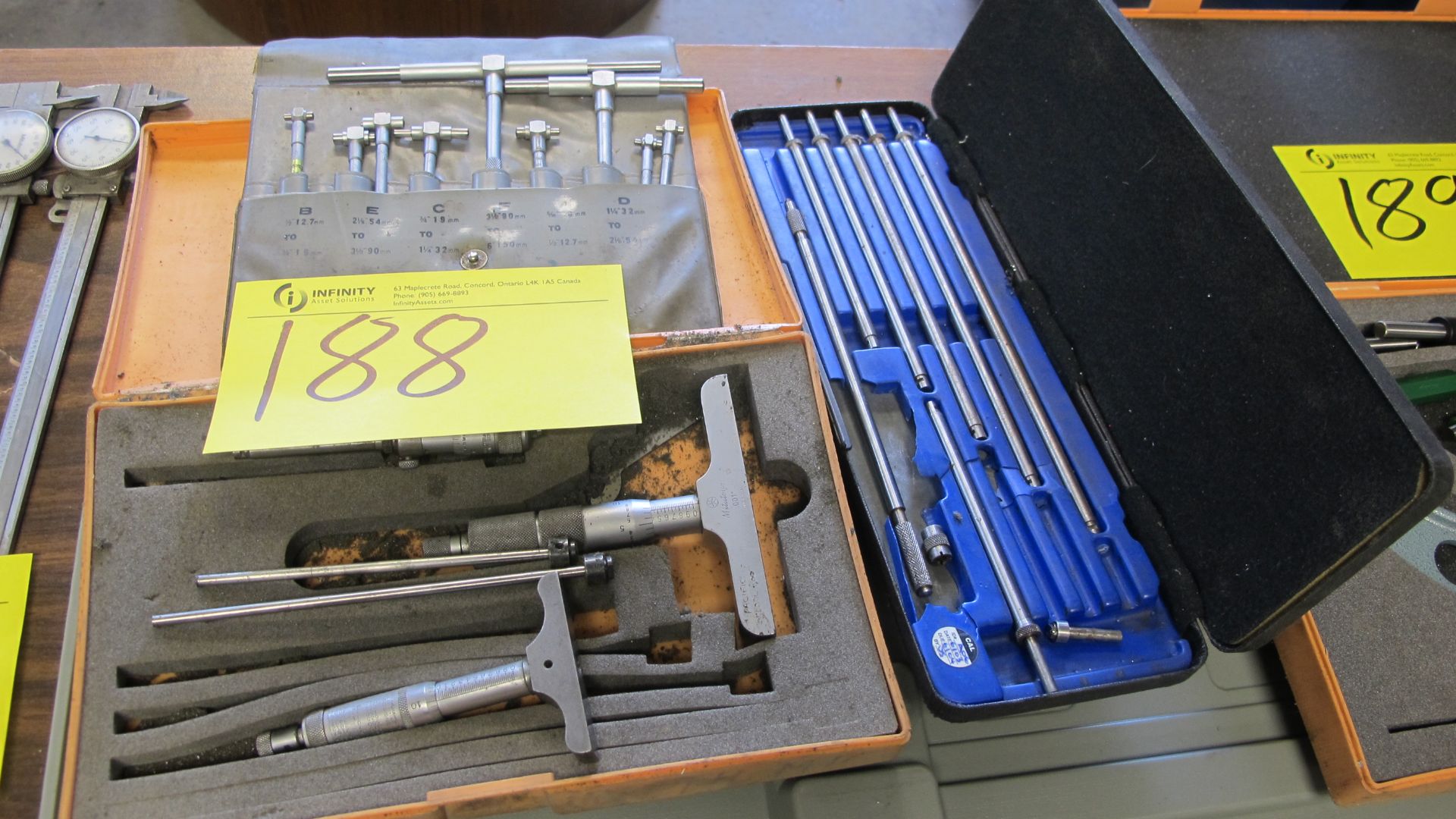 LOT OF MITUTOYO/MOORE AND WRIGHT DEPTH, TELESCOPING, HOLE GAUGES