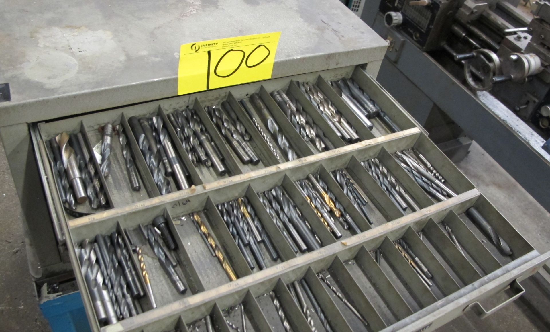 CLEVELAND 7 DRAWER TOOL CASE W/DRILL BIT/ENDMILL STOCK - Image 6 of 6