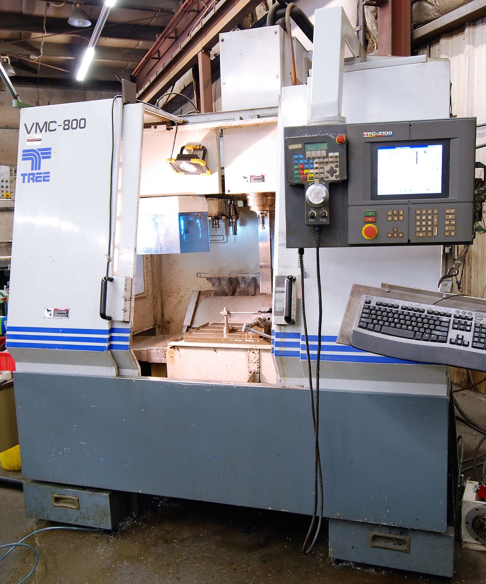 TREE VMC 800/20 CNC VERTICAL MACHINING CENTER, S/N TS80900014U, PC-2100 CNC CONTROL, ATC, 25” x