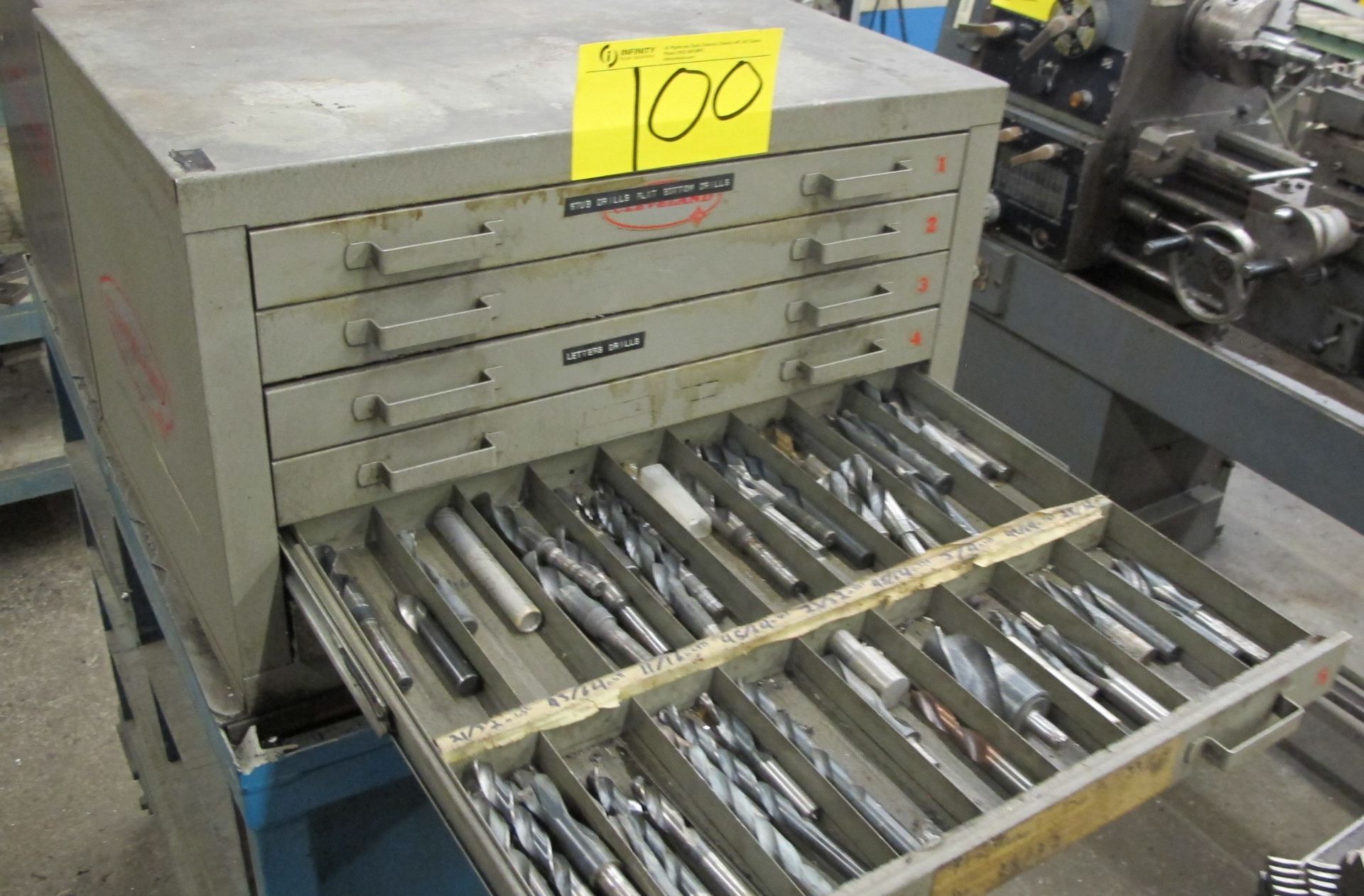 CLEVELAND 7 DRAWER TOOL CASE W/DRILL BIT/ENDMILL STOCK - Image 2 of 6